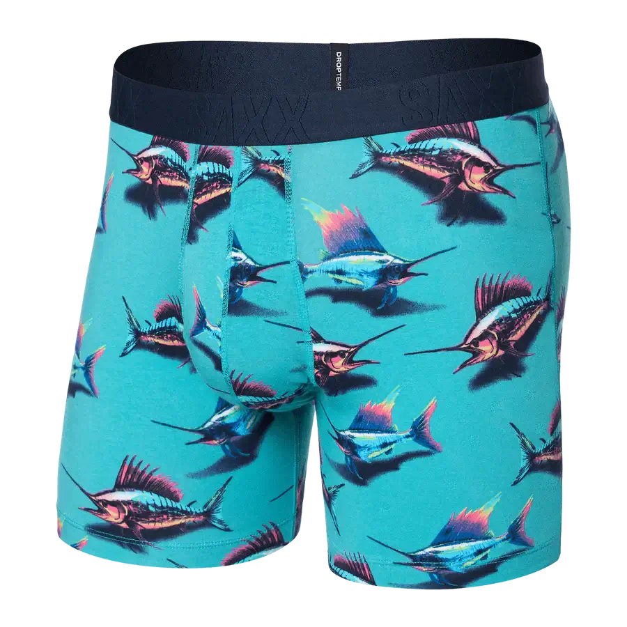 Saxx DropTemp® Cooling Cotton Boxer Brief 5" - Great Catch-Baltic