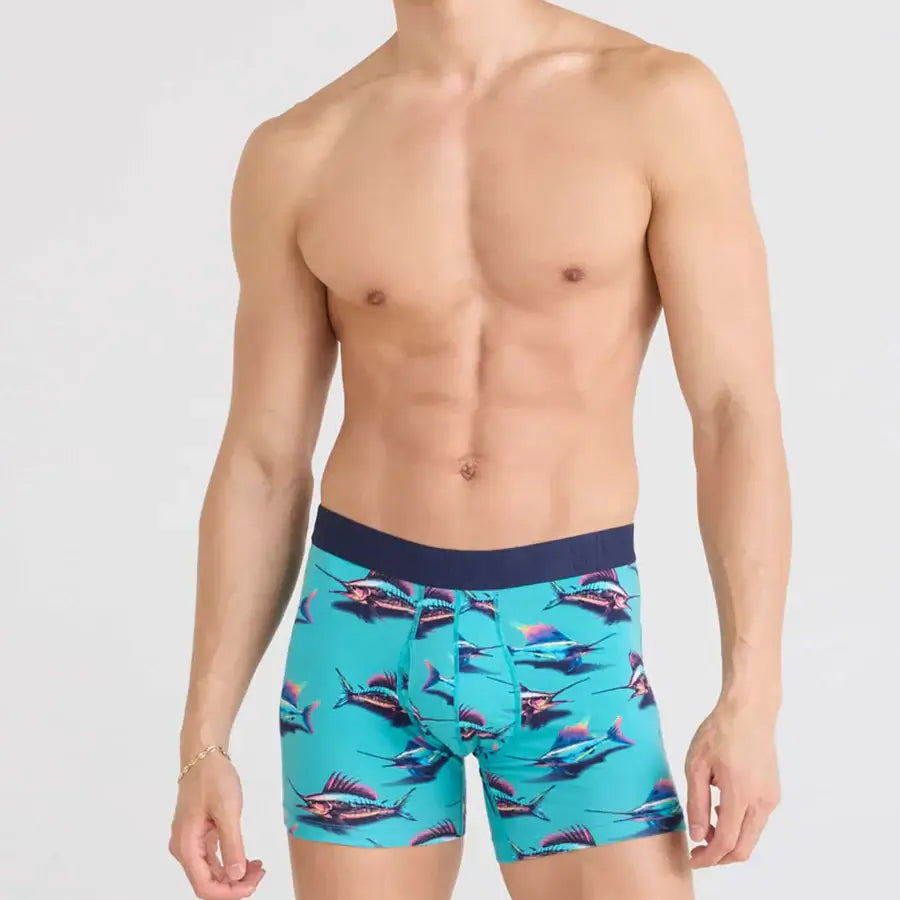 Saxx DropTemp® Cooling Cotton Boxer Brief 5" - Great Catch-Baltic