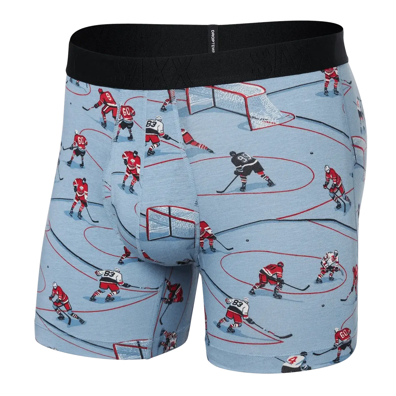 Saxx DropTemp® Cooling Cotton Boxer Brief 5" - Hockey Heroes - Dusty Blues