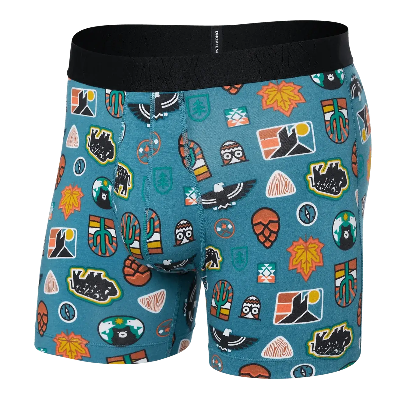 Saxx DropTemp® Cooling Cotton Boxer Brief 5" - Outside Is In - Hydro Blue