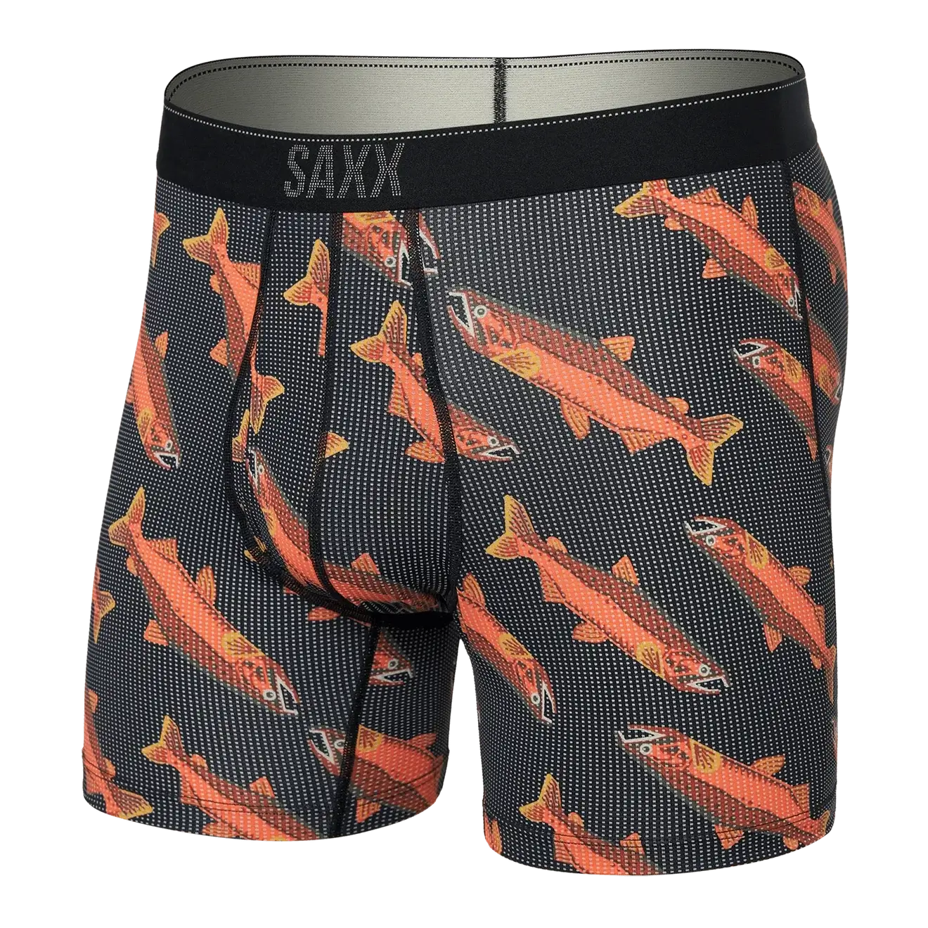 Saxx Underwear Quest Quick Dry Mesh Boxer Brief Fly - COHO - Black
