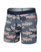 Saxx Underwear Quest Quick Dry Mesh Boxer Brief Fly - Mosaic Trout-Maritime
