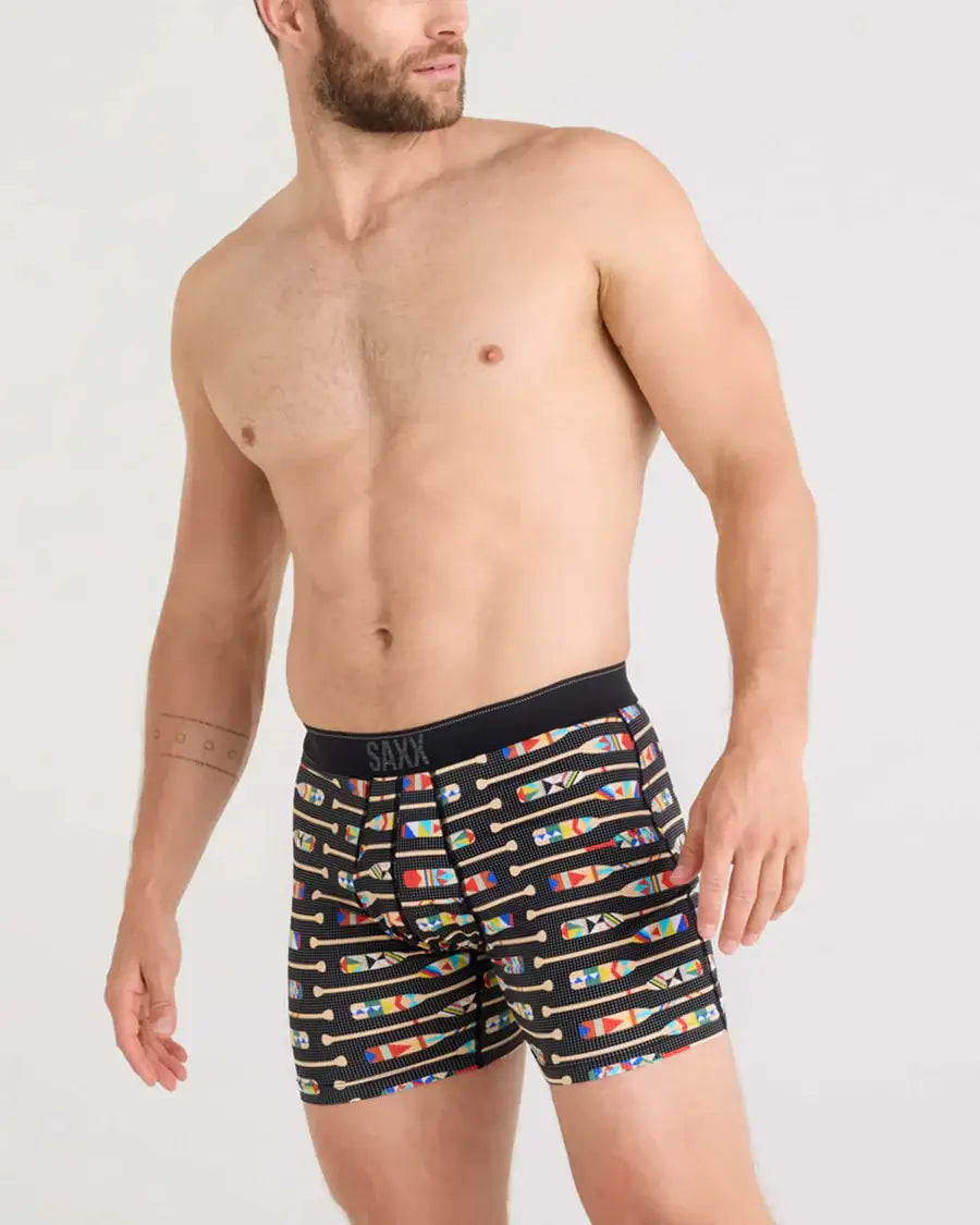 Saxx Underwear Quest Quick Dry Mesh Boxer Brief Fly - Oartiz-Black