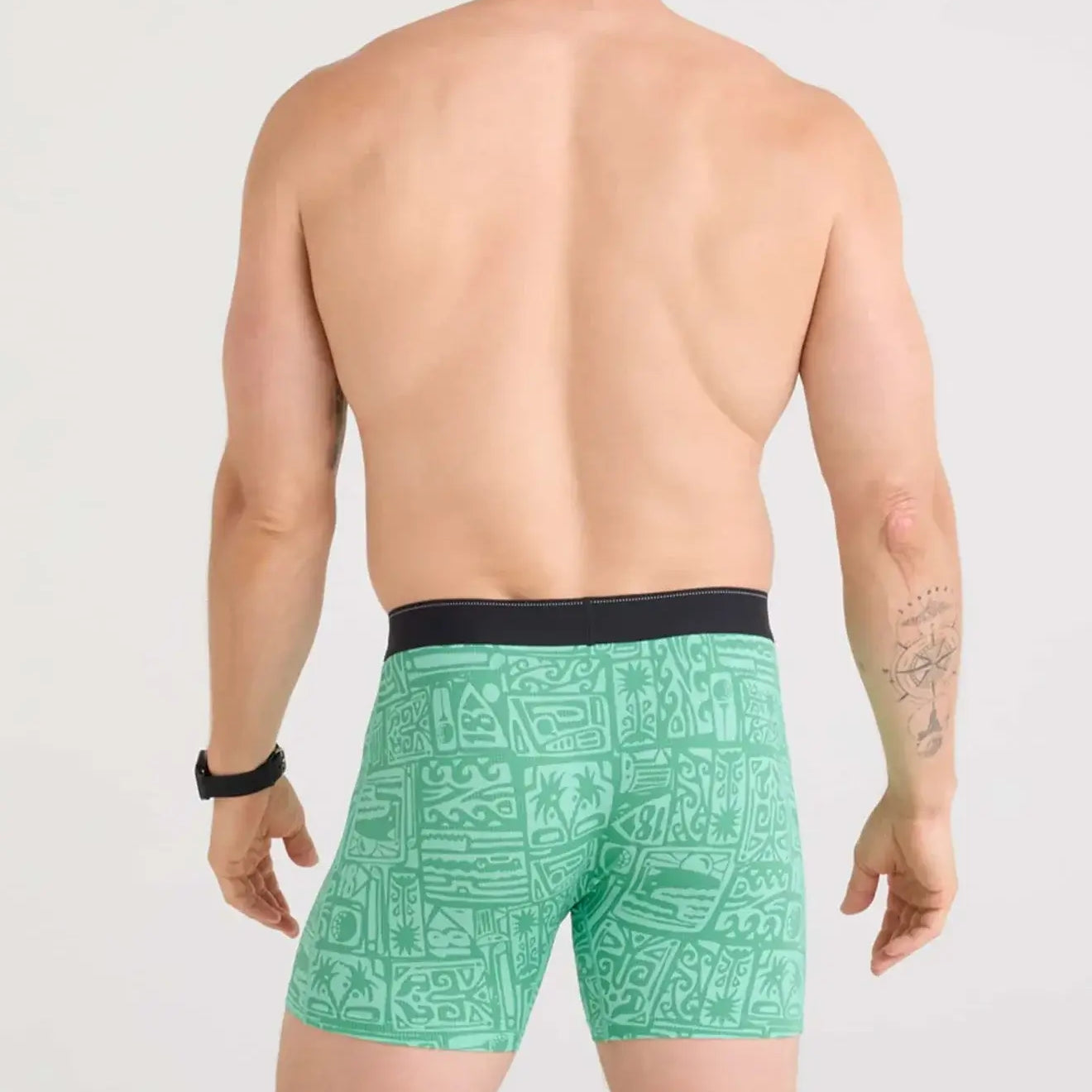 Saxx Underwear Quest Quick Dry Mesh Boxer Brief Fly - Pretty Birdie Green