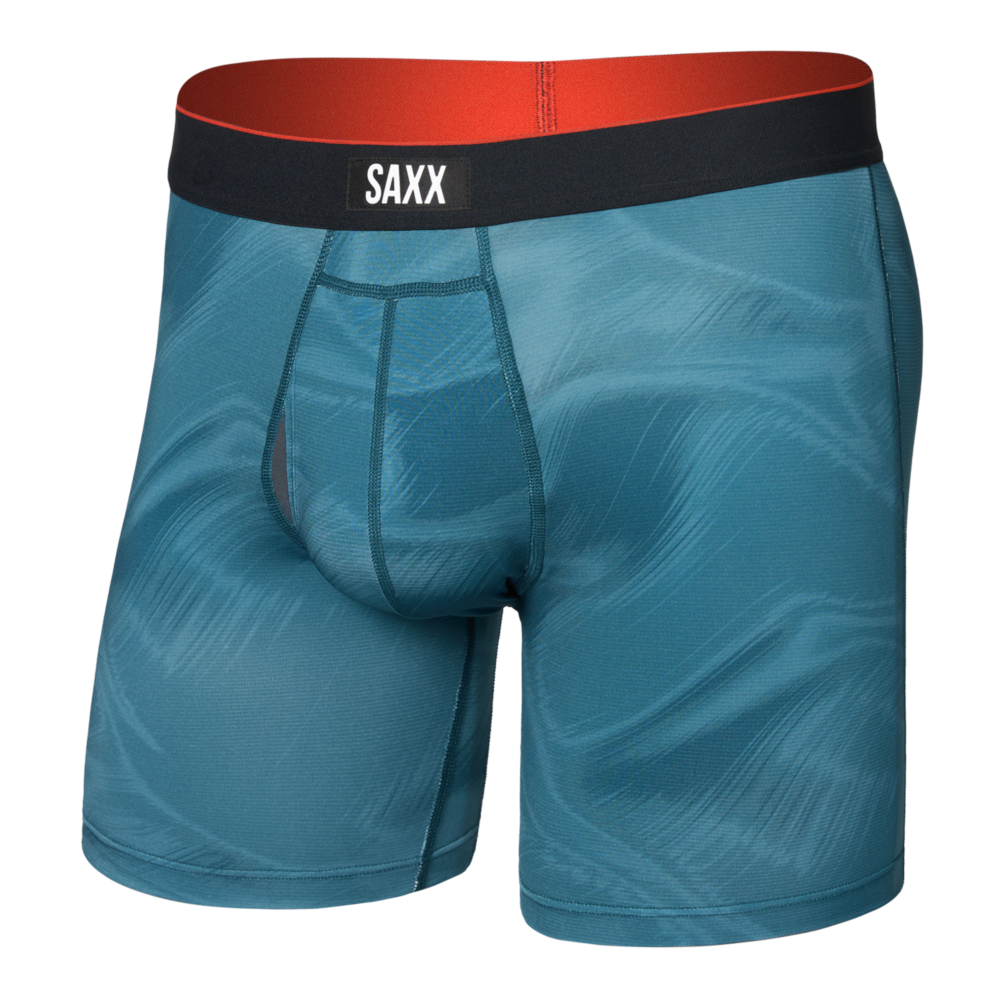 Saxx Multi-Sport Performance Mesh Boxer Brief 6" - Platinum Teal, Camo