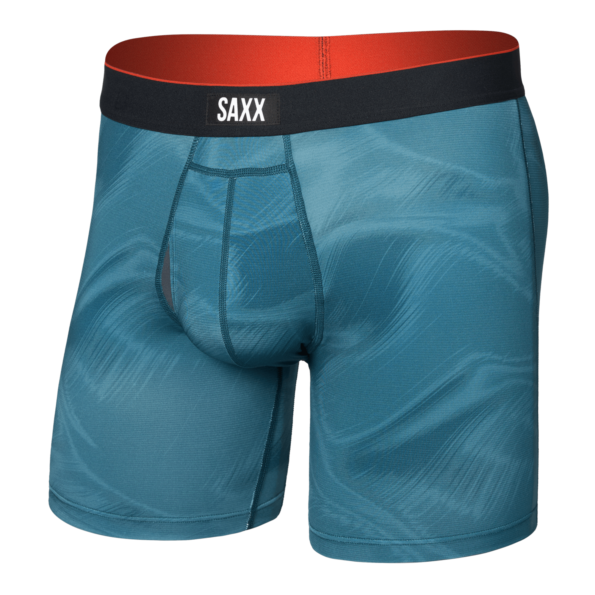 Saxx Multi-Sport Performance Mesh Boxer Brief 6" - Platinum Teal, Camo