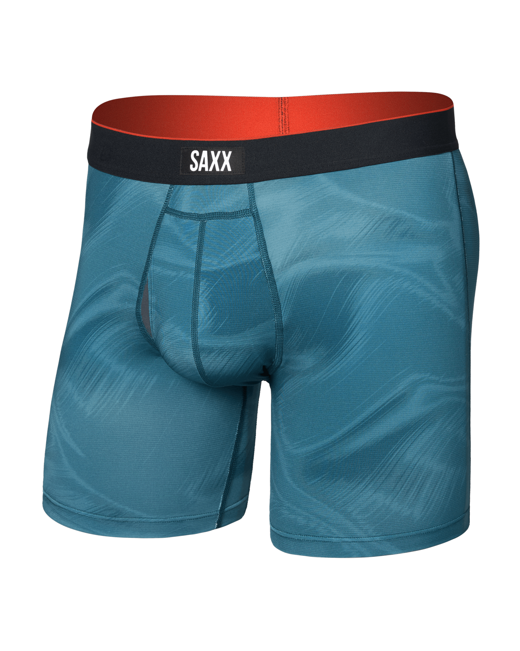 Saxx Multi-Sport Performance Mesh Boxer Brief 6" - Platinum Teal, Camo