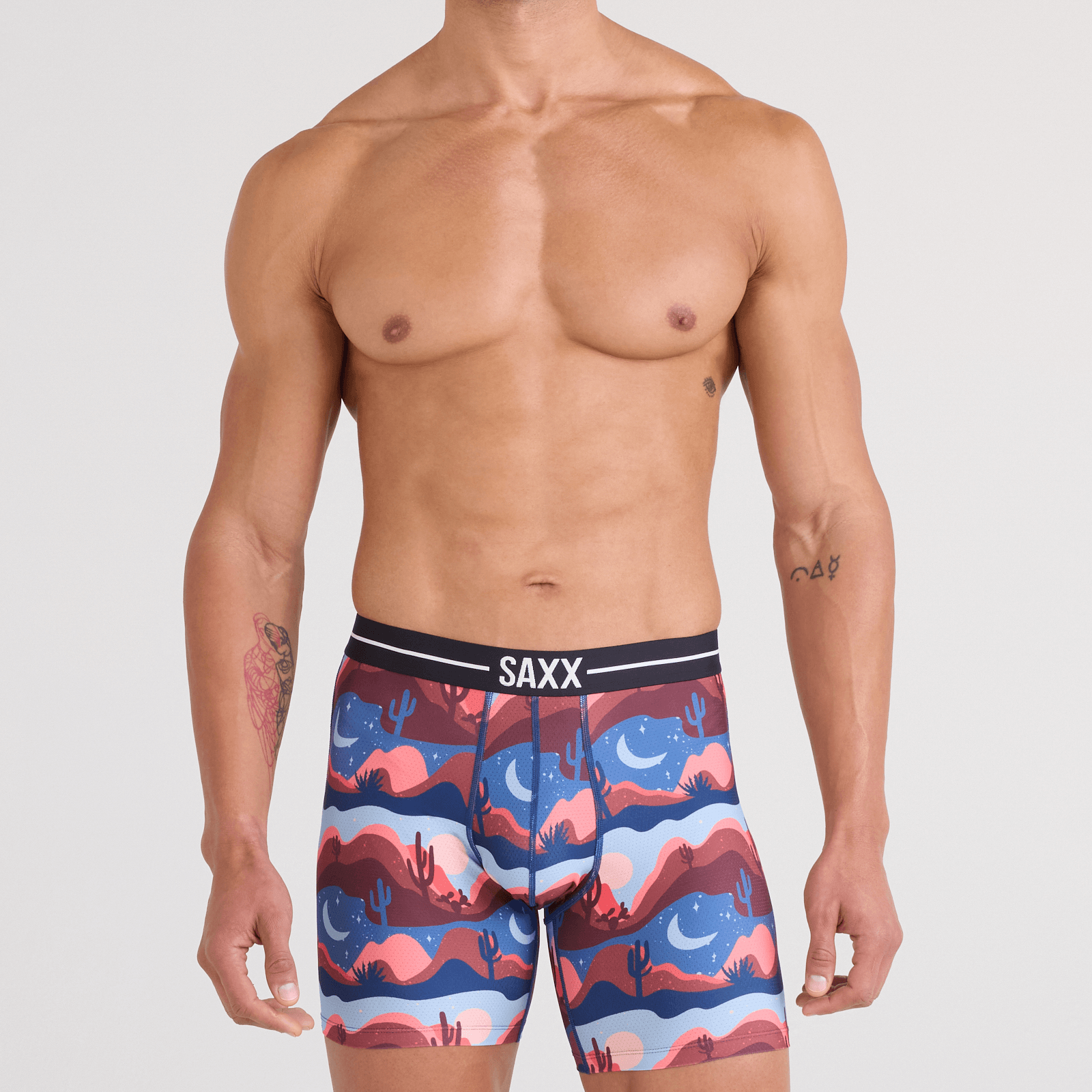 Saxx Underwear Volt Breathable Mesh Boxer Brief 6" - Canyon Daze - Red Clay