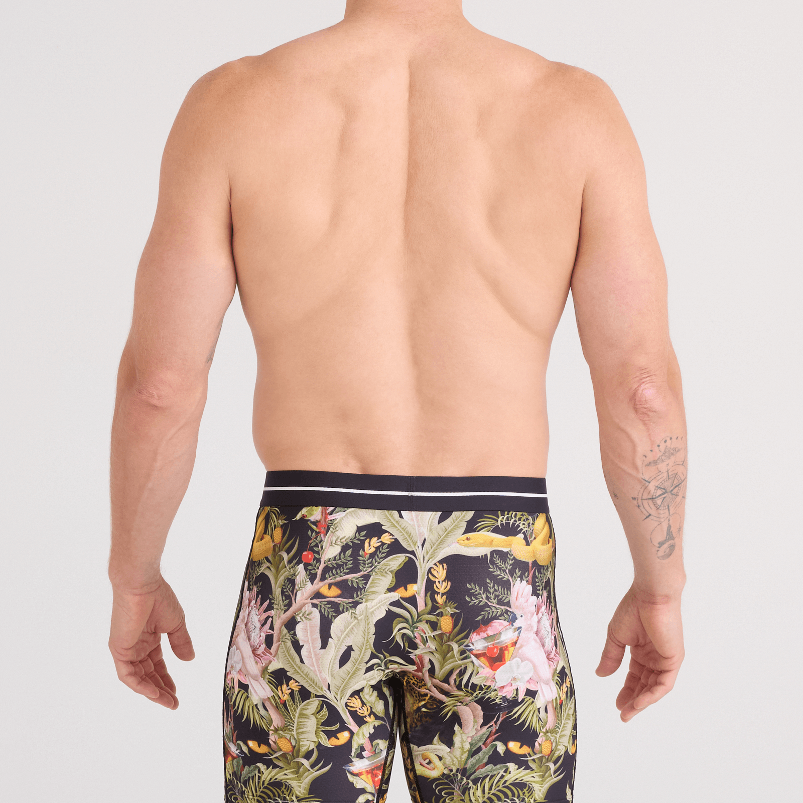 Saxx Underwear Volt Breathable Mesh Boxer Brief 6" - Jungle Juice-Black