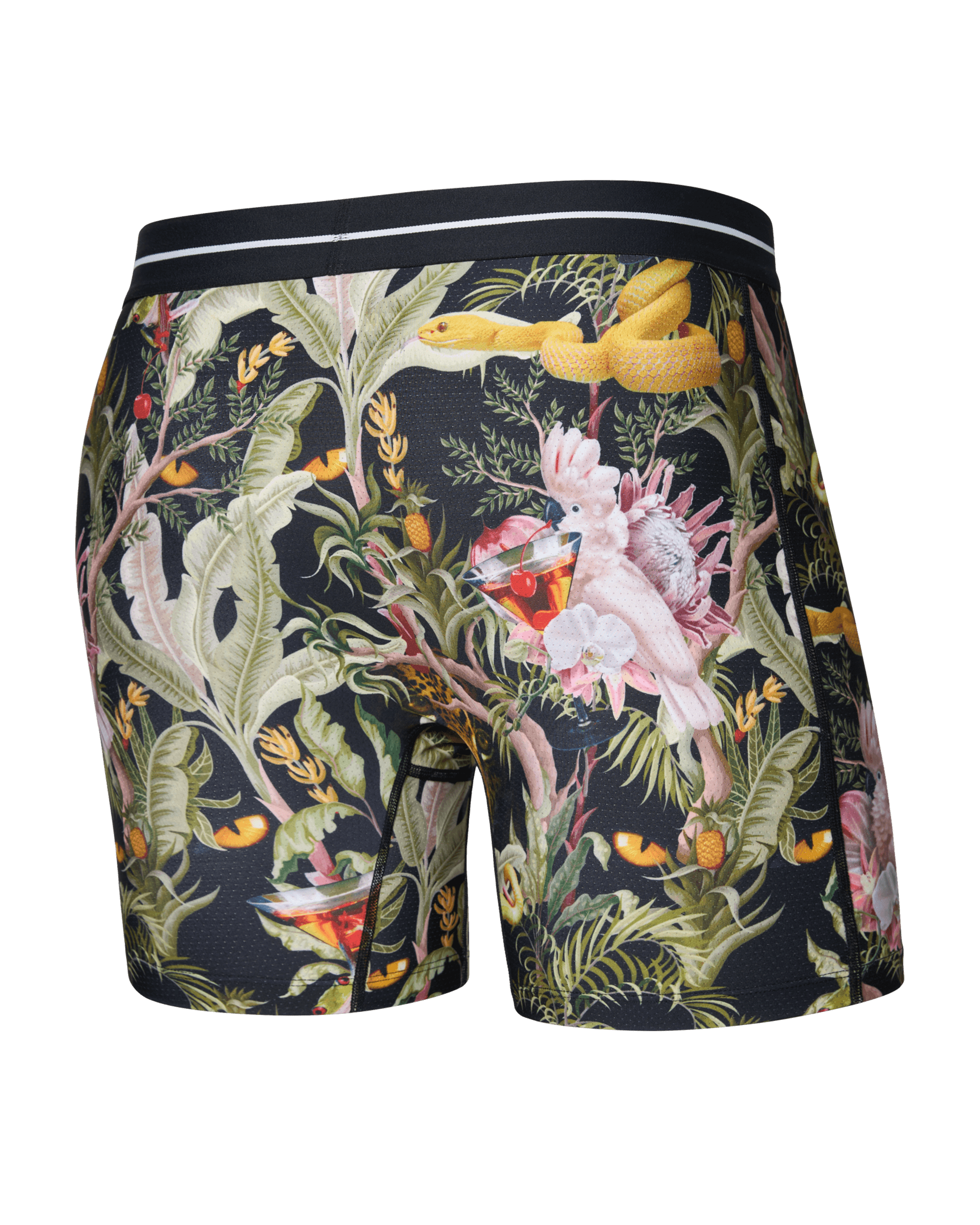 Saxx Underwear Volt Breathable Mesh Boxer Brief 6" - Jungle Juice-Black