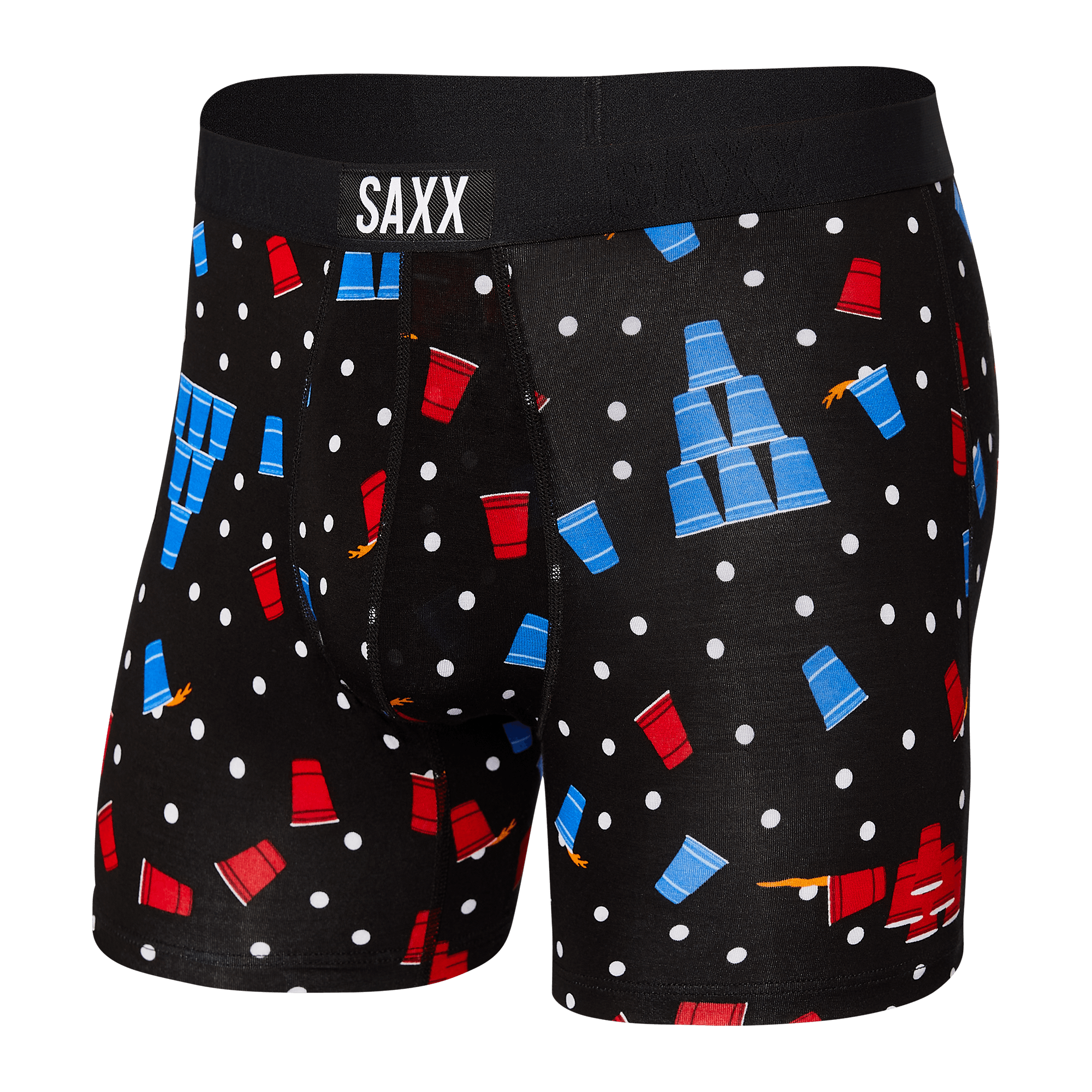 Saxx Underwear Vibe Supersoft 1 Pack Boxer Briefs - Black Beer Champs