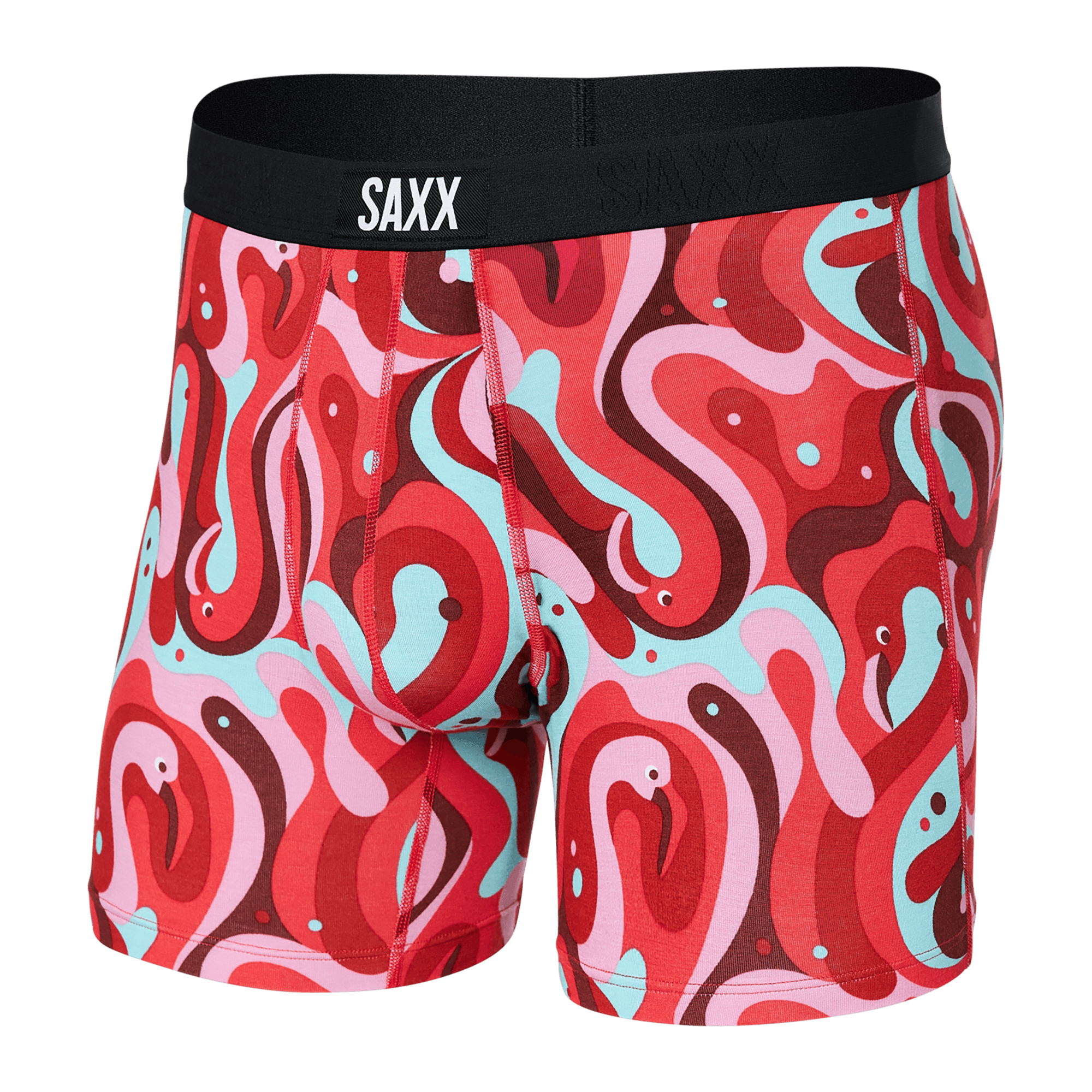 Saxx Underwear Vibe Supersoft 1 Pack Boxer Briefs - Lava Lamp Flamingo
