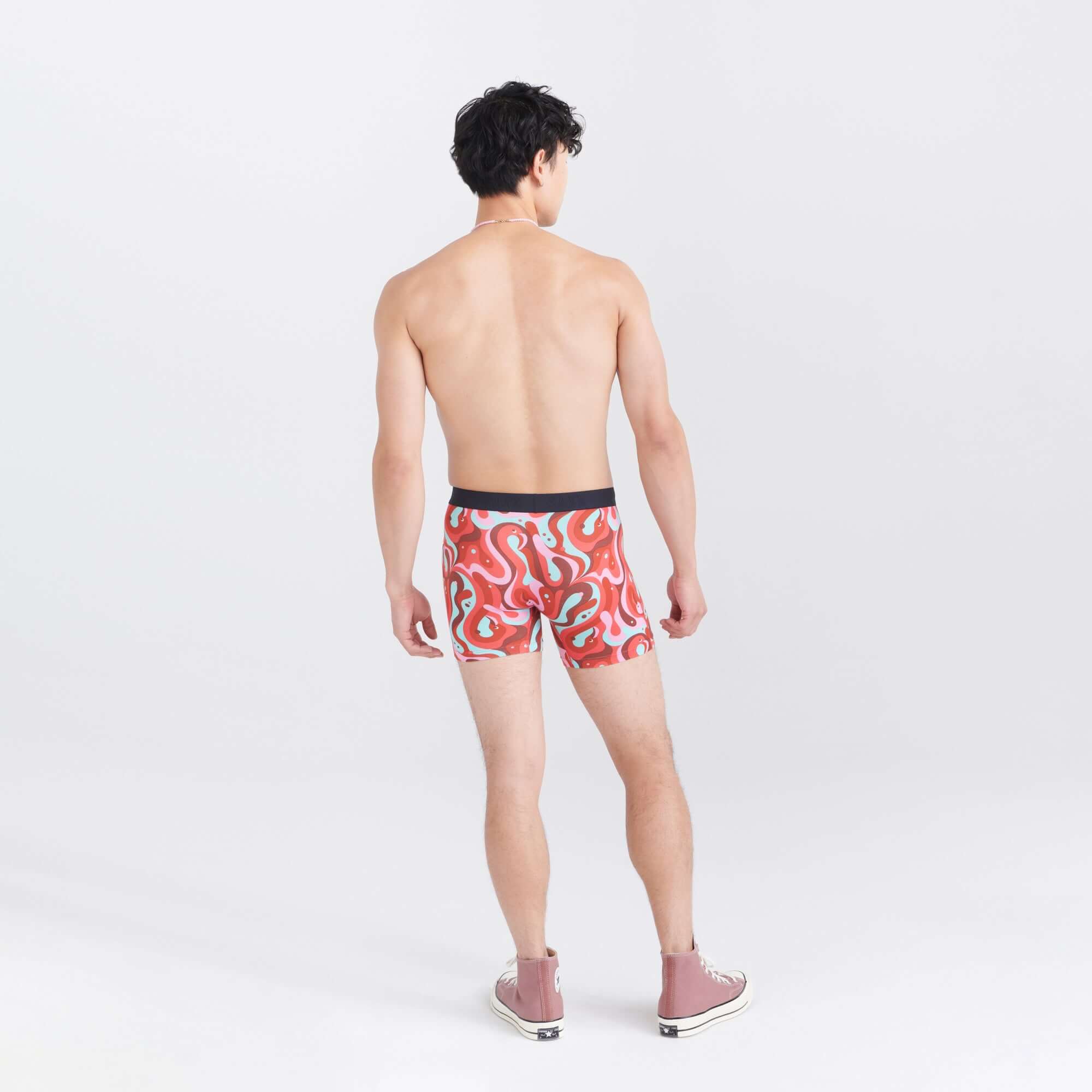 Saxx Underwear Vibe Supersoft 1 Pack Boxer Briefs - Lava Lamp Flamingo