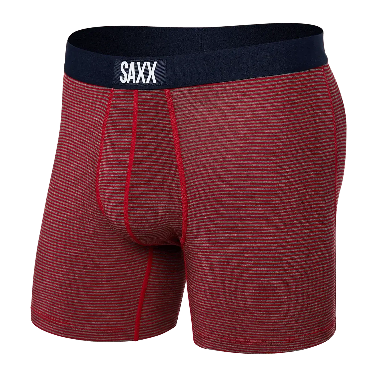 Saxx Vibe Supersoft 1 Pack Boxer Briefs - Mini Stripe, Cherry