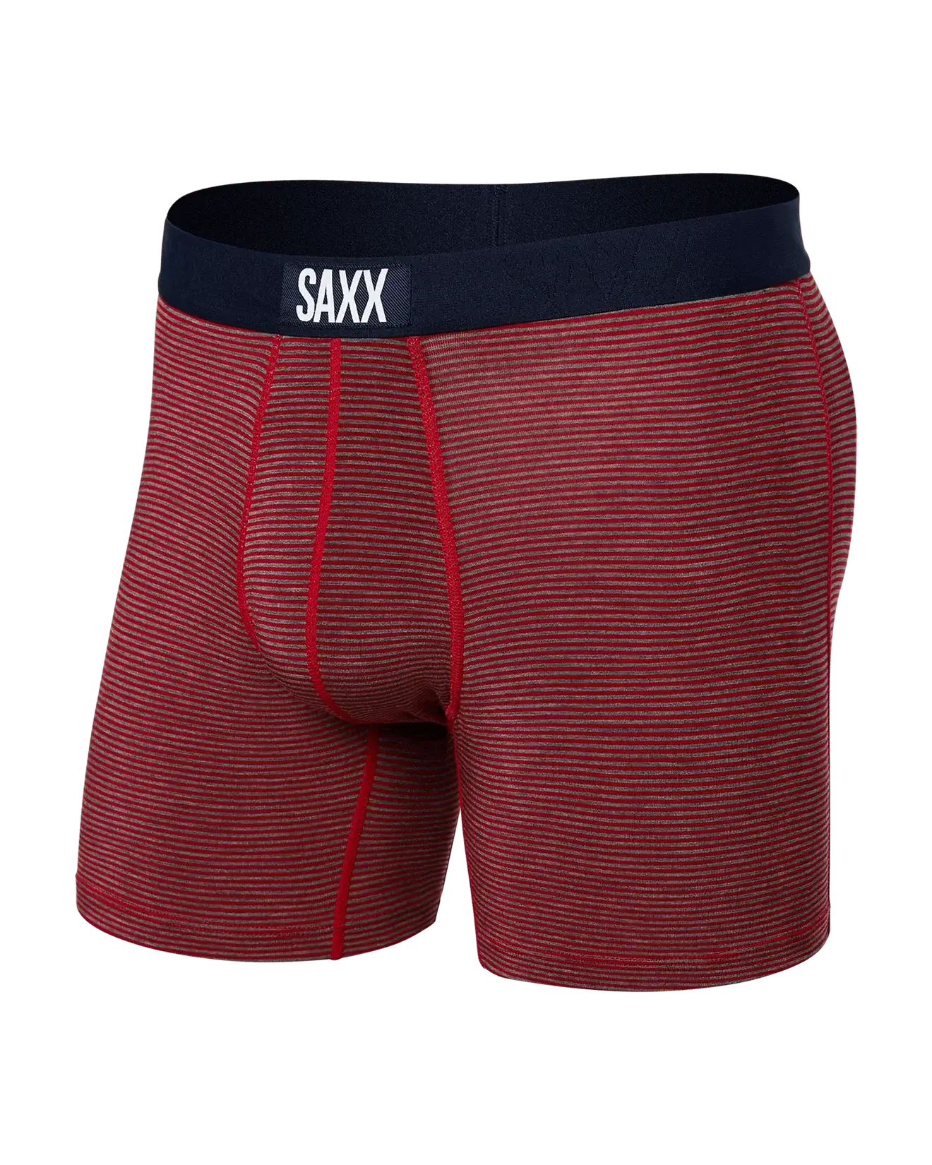 Saxx Vibe Supersoft 1 Pack Boxer Briefs - Mini Stripe, Cherry