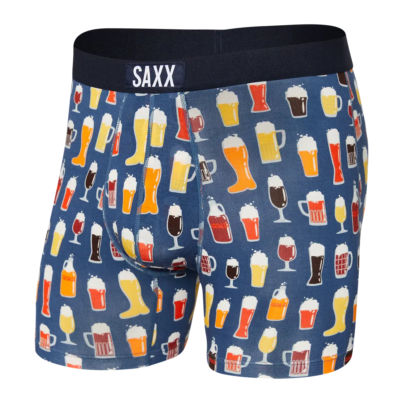 Saxx Underwear Vibe Supersoft 1 Pack Boxer Briefs - Dark Denim Pitcher Perfect
