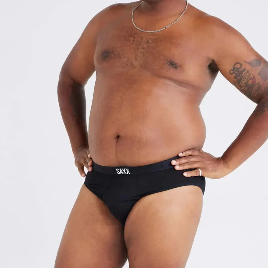 SAXX Ultra Super Soft Men’s Comfort Briefs 3 Pack – Black/Navy/Grey, Classic Ultra 18