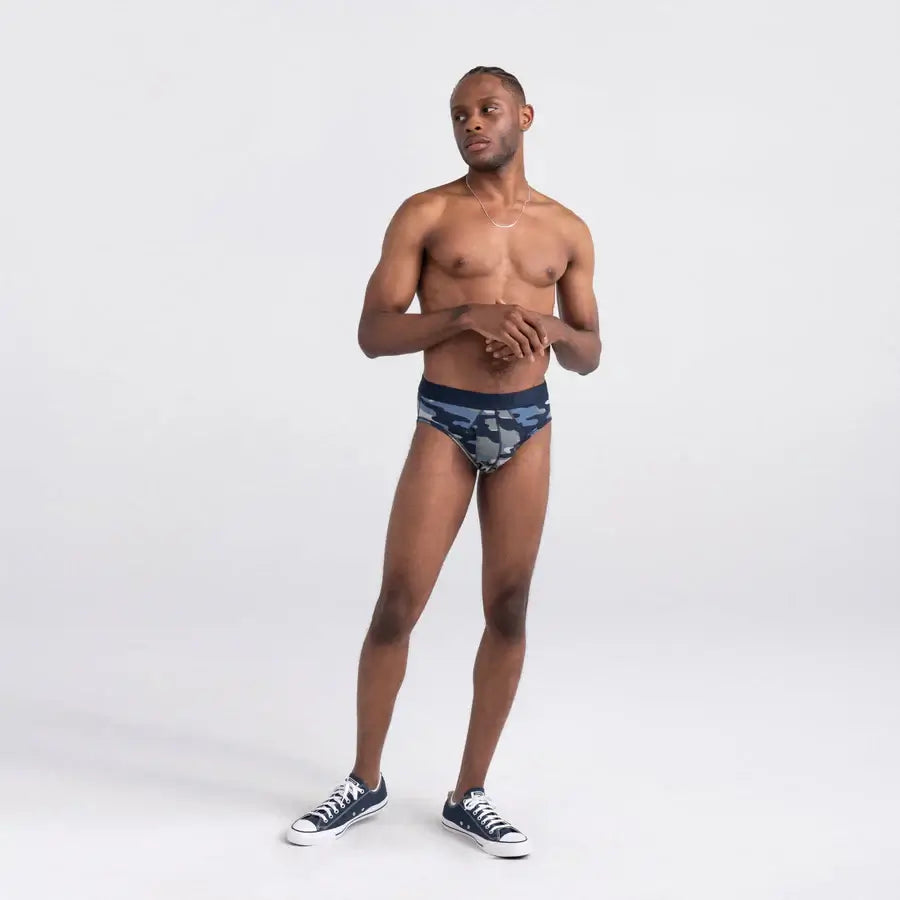 Saxx Underwear DROPTEMP™ Cooling Cotton 1 Pack Briefs - Tidal Camo Blue