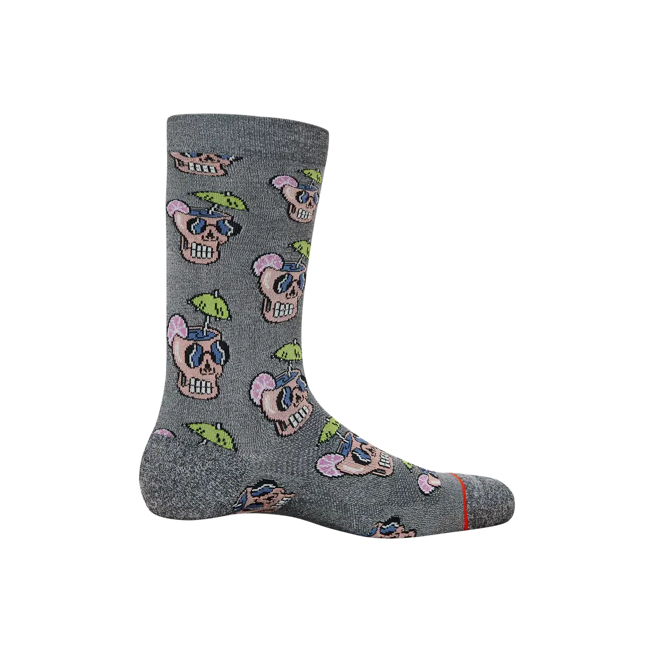 Saxx Whole Pakage Crew 1 Pack Socks - Drucken Skull Grey Heather