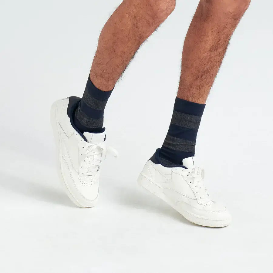 Saxx Whole Pakage 2 Pack Crew Socks - Rugby Stripes / Black Heather