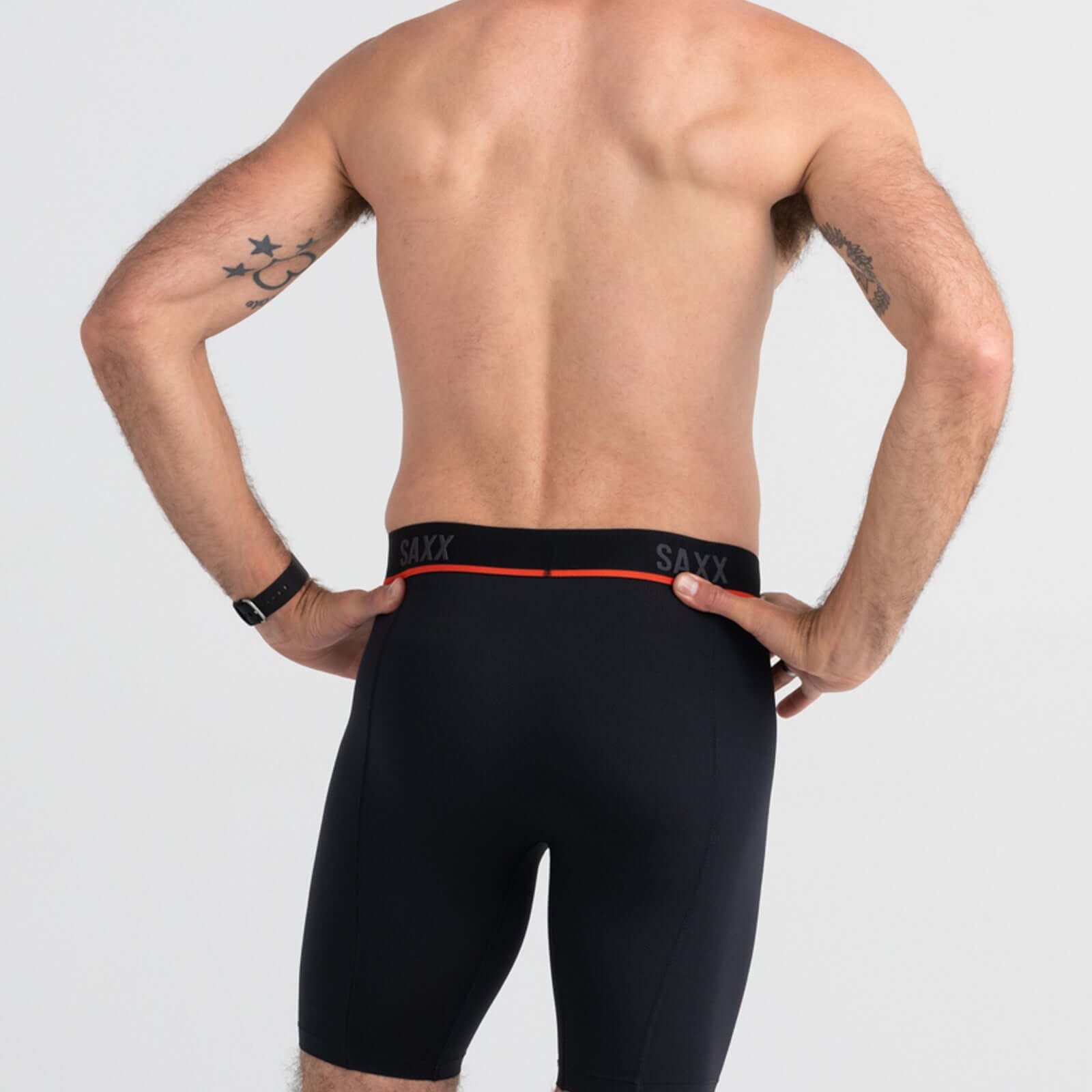 Saxx Underwear Kinetic Light-Compression Mesh Long Leg Boxer Briefs - 8"
