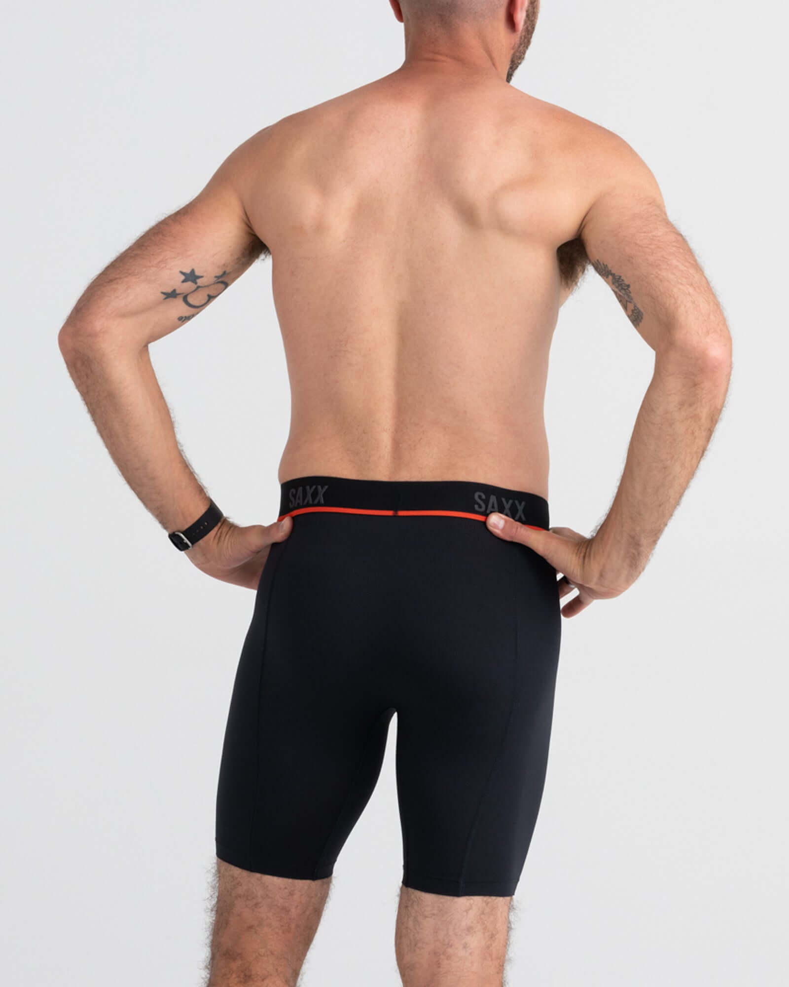 Saxx Underwear Kinetic Light-Compression Mesh Long Leg Boxer Briefs - 8"