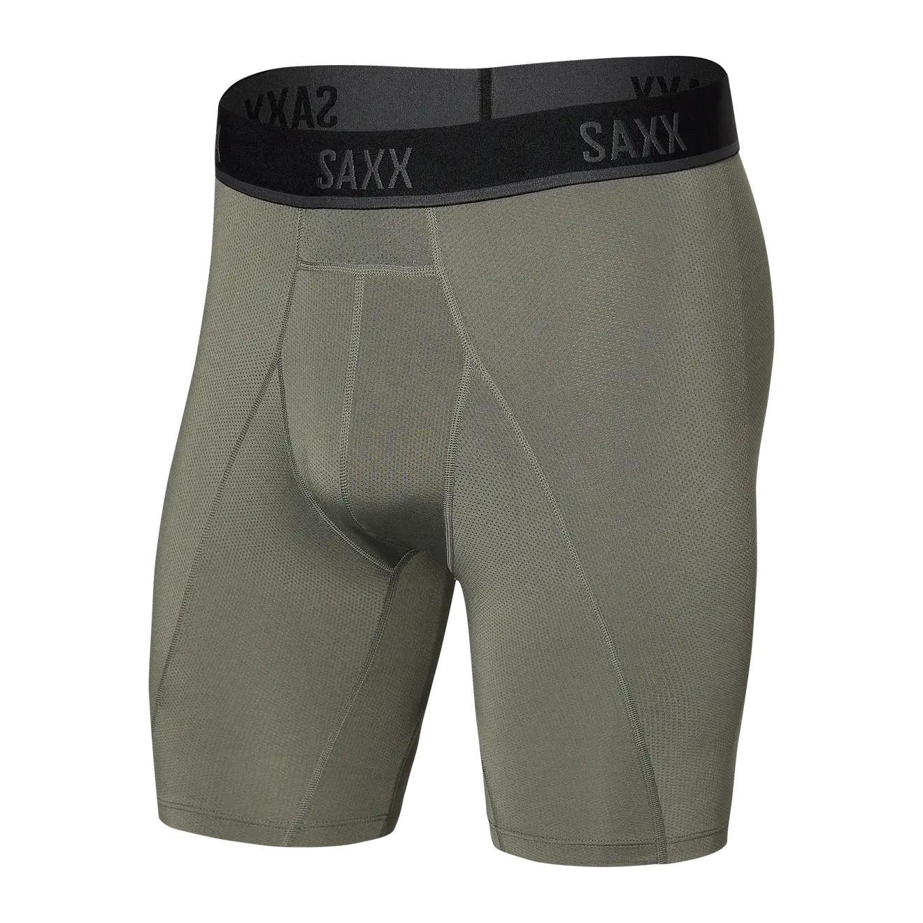 Saxx Underwear Kinetic Light-Compression Mesh Long Leg Boxer Briefs - 8"
