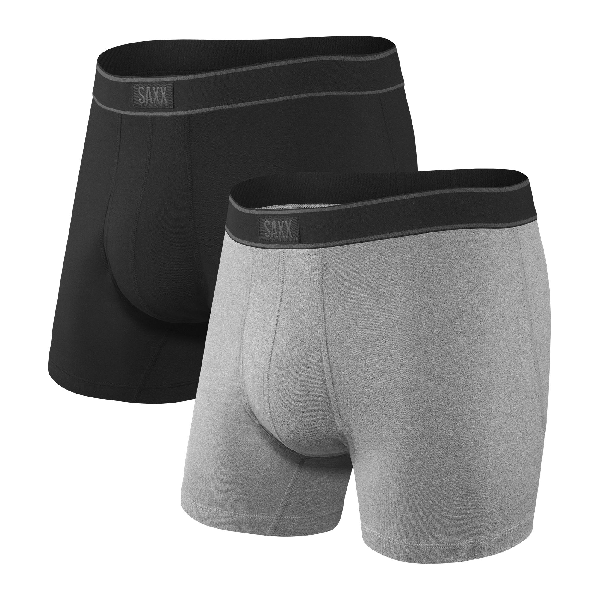 Saxx Underwear Day Tripper 2 Pack Boxer briefs - Black/Grey Heather