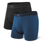 SAXX Daytripper Comfort Stretch Boxer Brief Fly 2-Pack – Black/City Blue