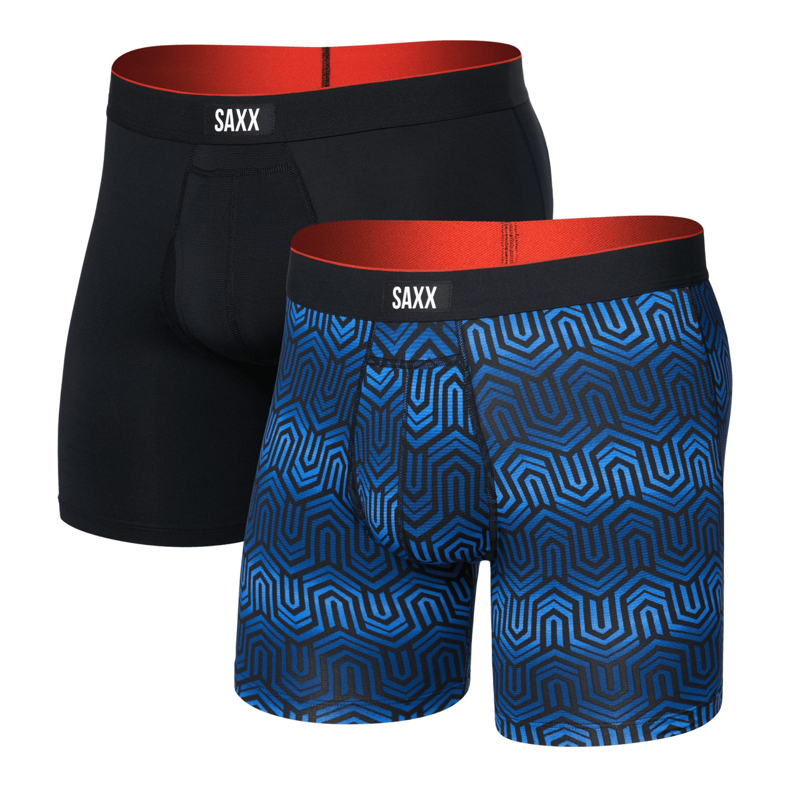 SAXX Multi-Sport Performance 2-Pack Boxer Briefs 6" – Chain of Command / Black