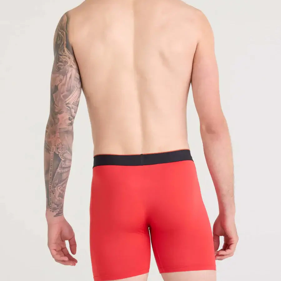 Saxx Underwear Multi-Sport Performance Boxer Brief 6" - Sunset Red / Black