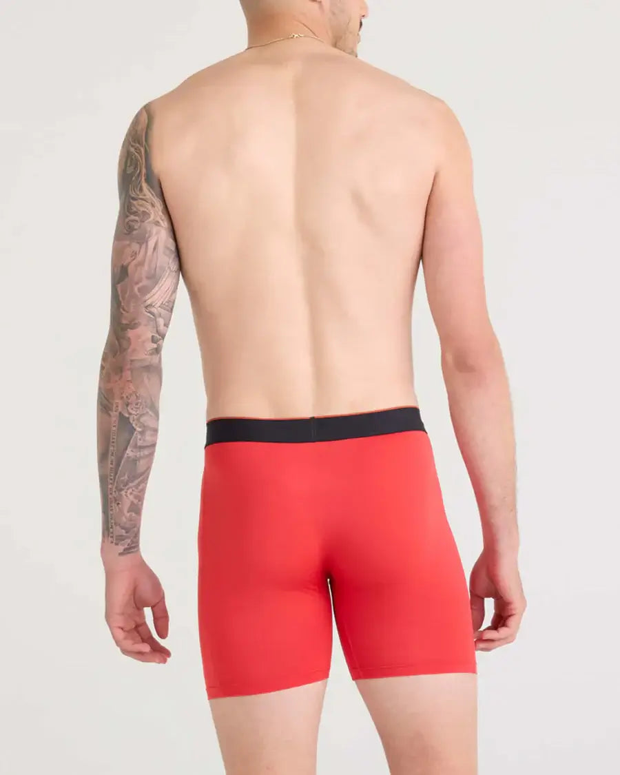 Saxx Underwear Multi-Sport Performance Boxer Brief 6" - Sunset Red / Black