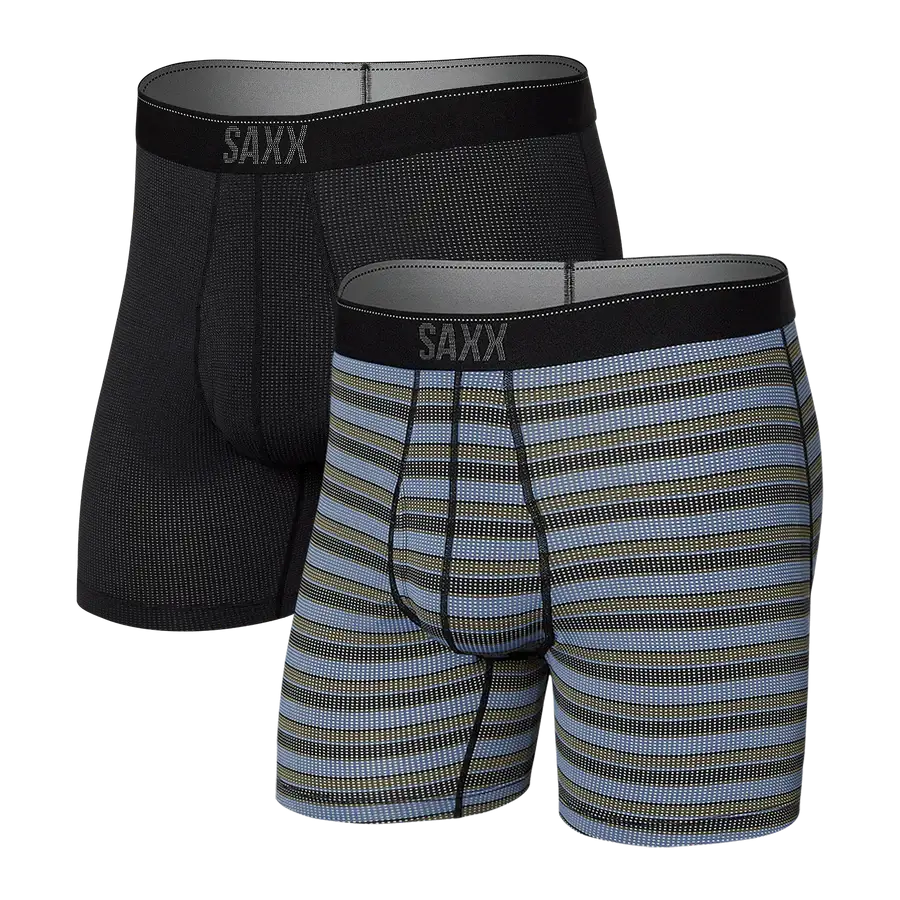 Saxx Quest QDM Boxer Brief Fly 2 Pack - Sunrise Stripe / Black