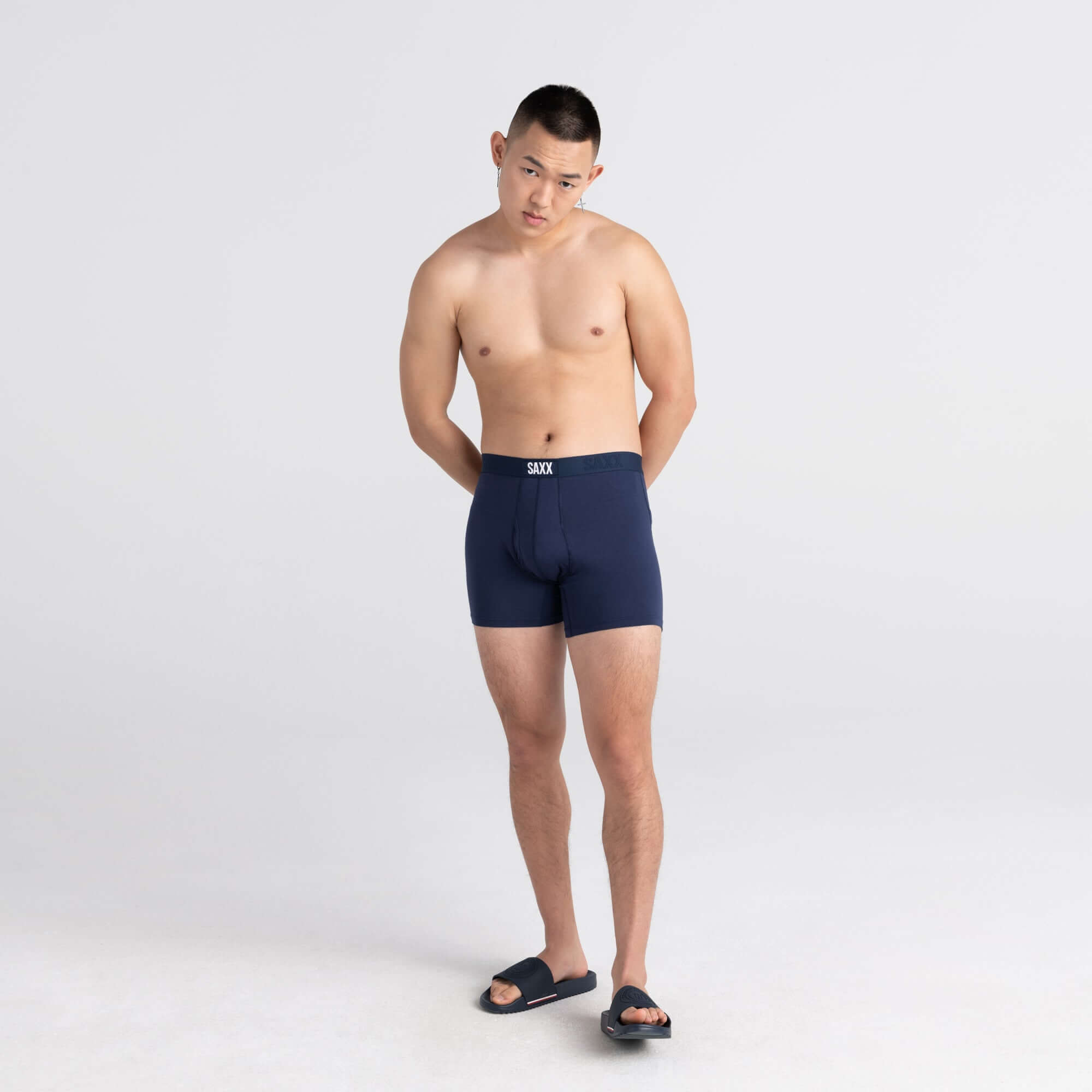 Saxx Ultra Super Soft (2 Pack) Comfort Blend Boxer Brief 5" - Black/Navy