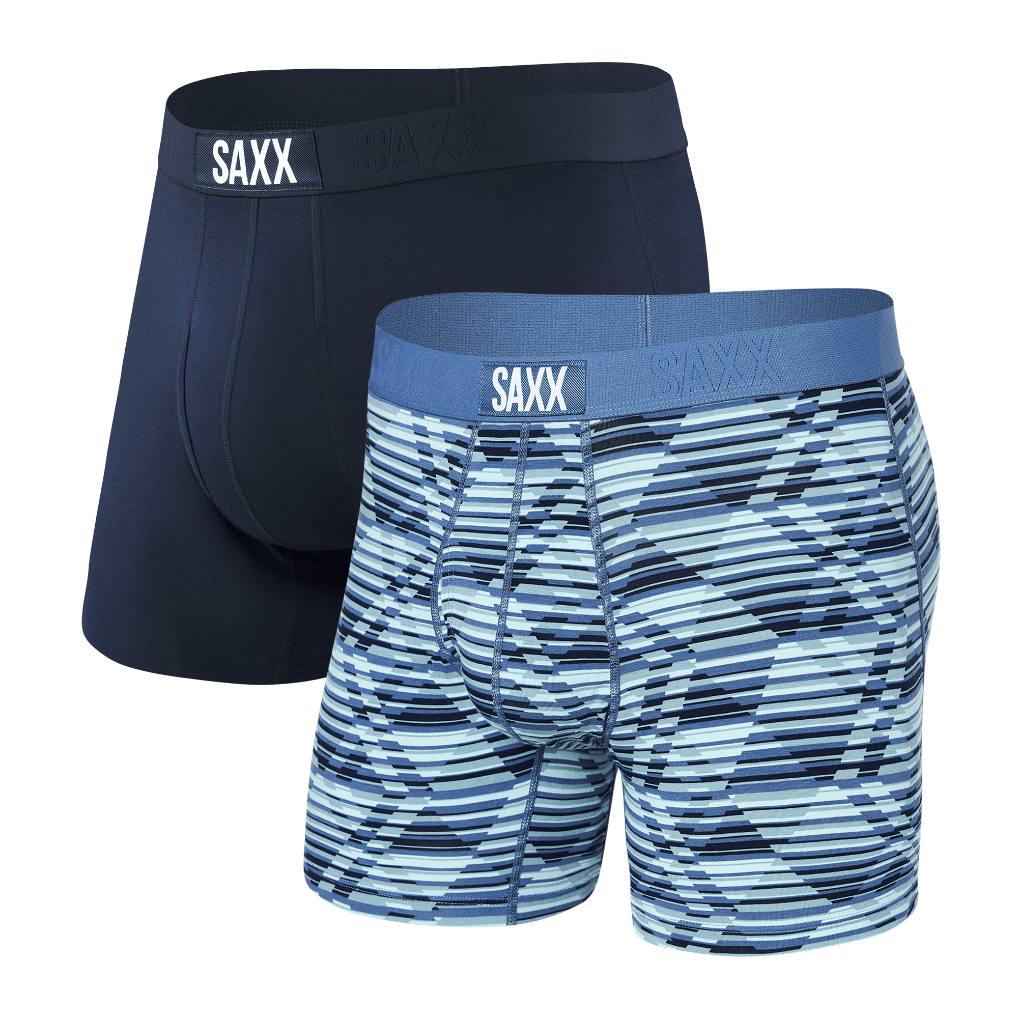 Saxx Ultra Super Soft 2 Pack Boxer Briefs - Dazed Argyle / Navy