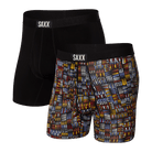 Saxx Sport Mesh 2 Pack Boxer Briefs - Black Digi DNA / Graphite