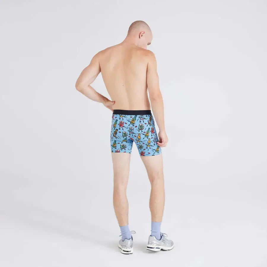 Saxx Underwear Vibe Xtra (2 Pack) Soft Comfort Boxer Brief 6" - Beer Hockey / Black