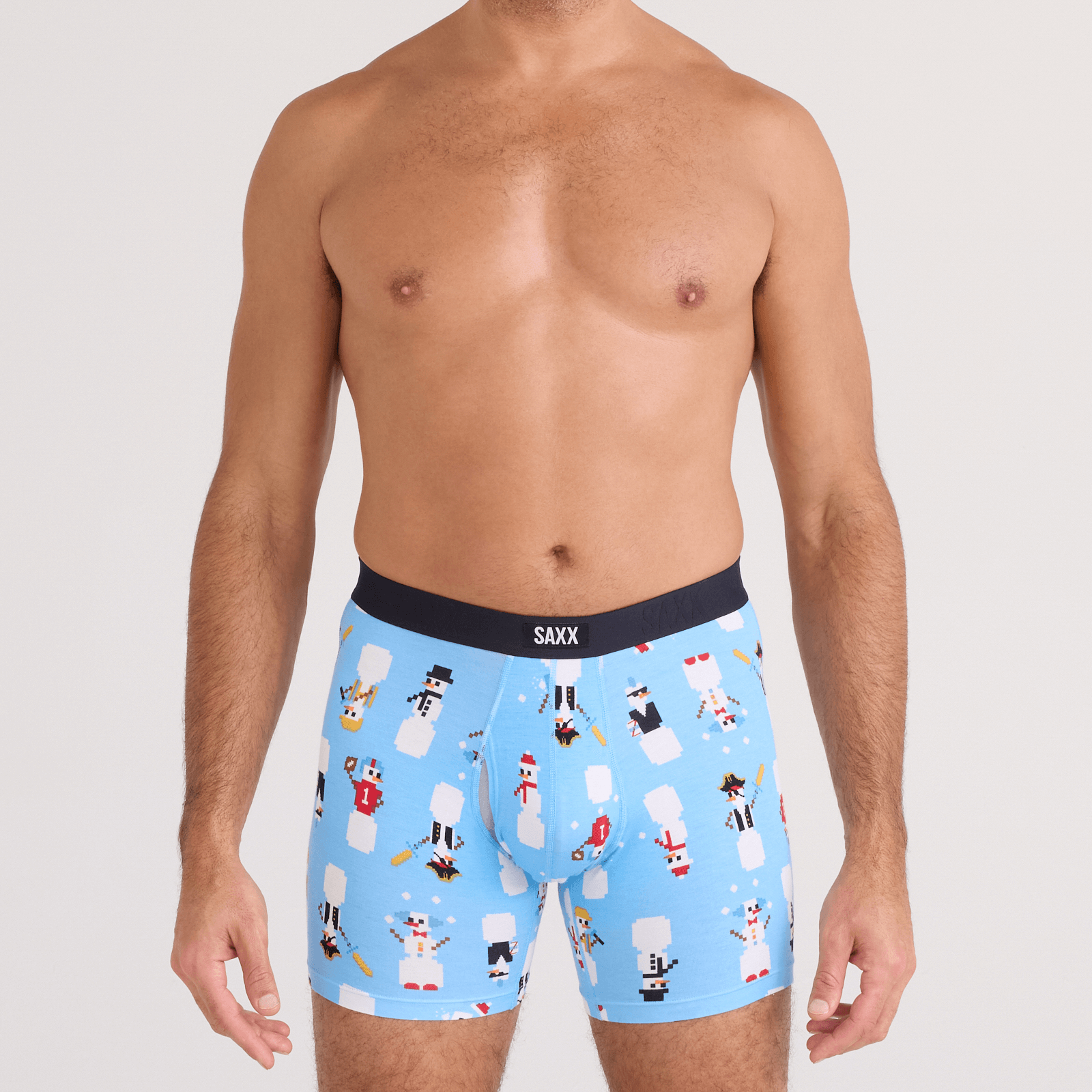 Saxx Vibe Xtra (2 Pack) Soft Comfort Boxer Brief 6" – Frosty the Gamer / Black