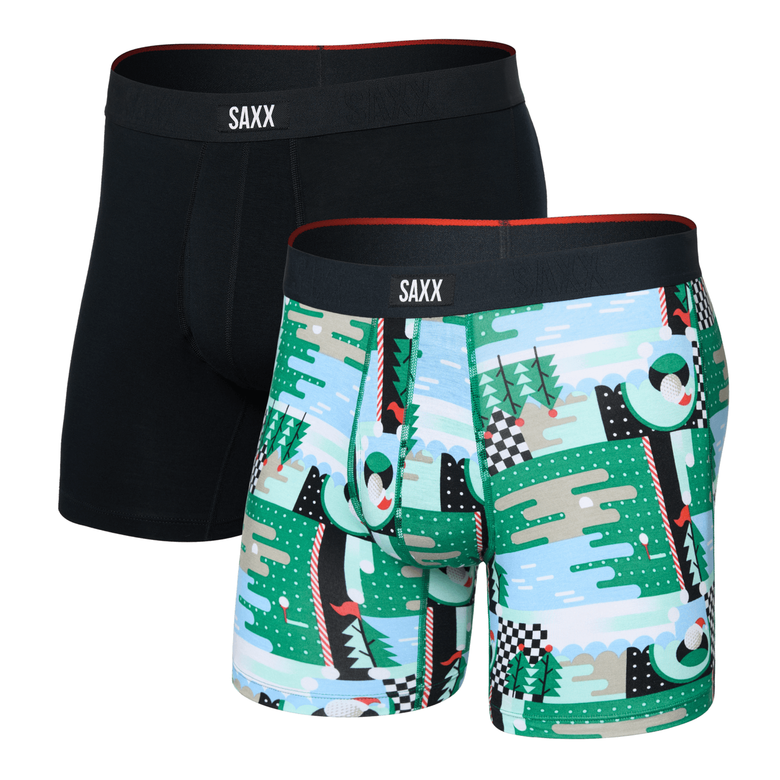 Saxx Vibe Xtra 2-Pack Soft Comfort Boxer Brief 6" – Geo Golf / Black