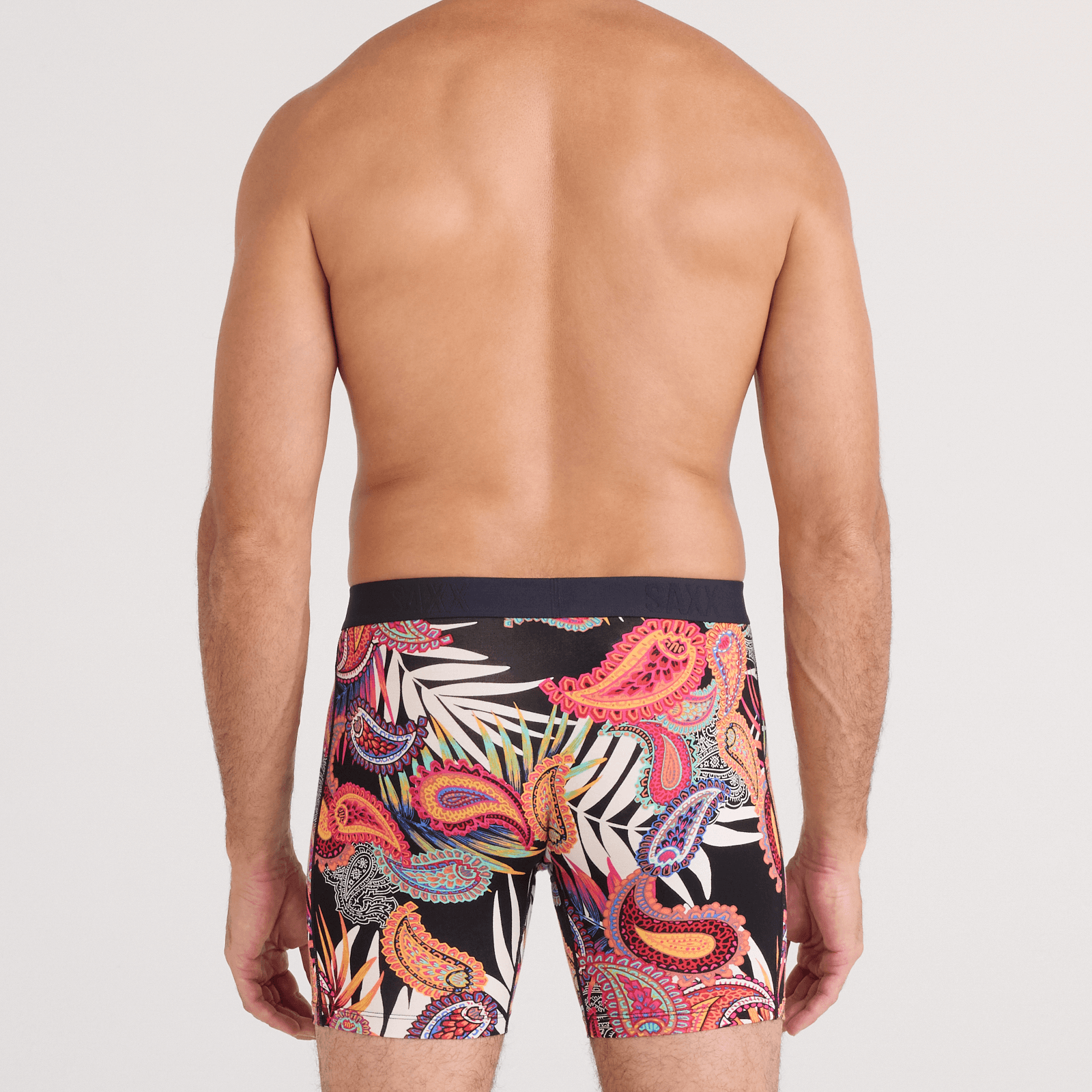 Saxx Underwear Vibe Xtra (2 Pack) Soft Comfort Boxer Brief 6" - Jungle Paisley / Black