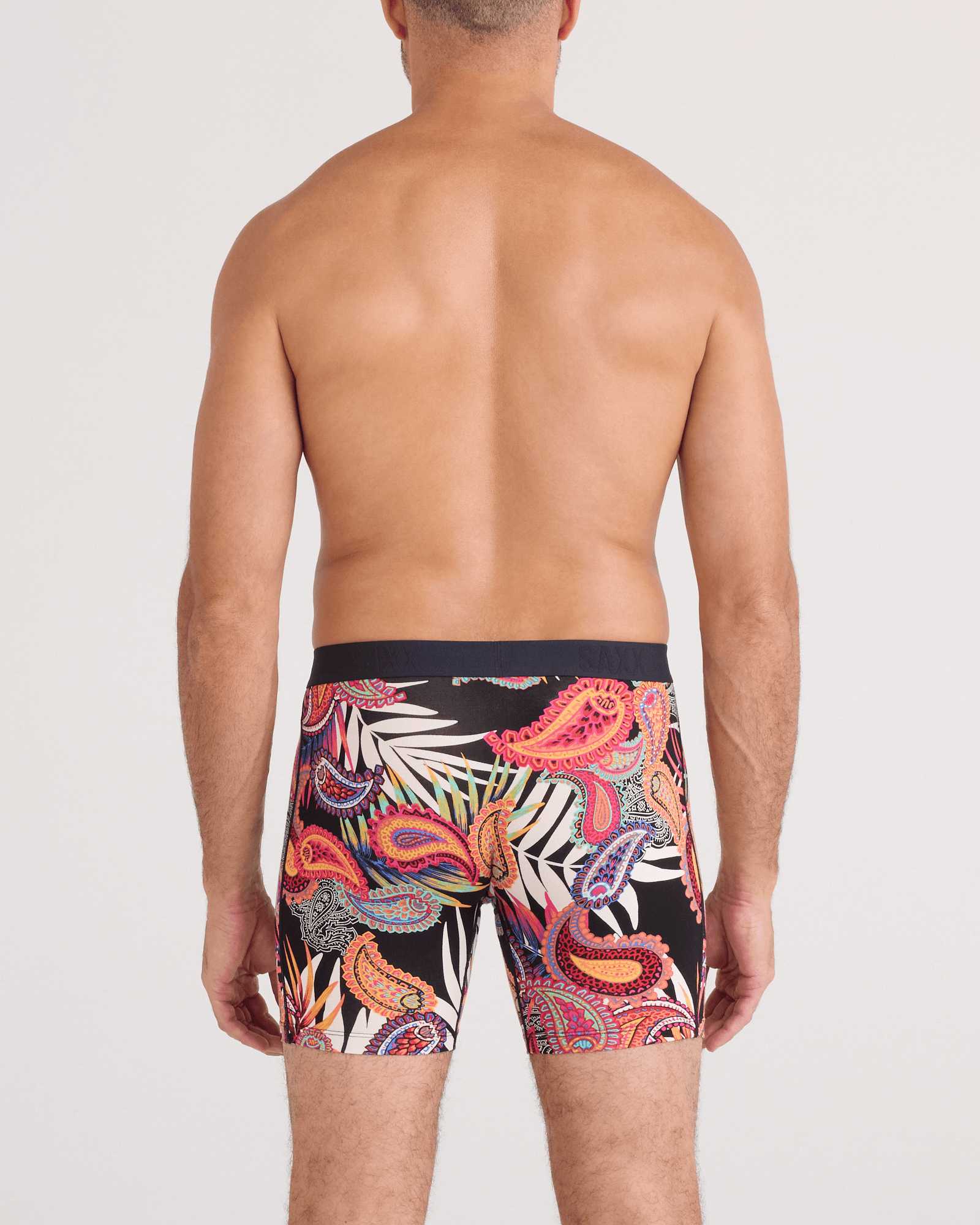 Saxx Underwear Vibe Xtra (2 Pack) Soft Comfort Boxer Brief 6" - Jungle Paisley / Black