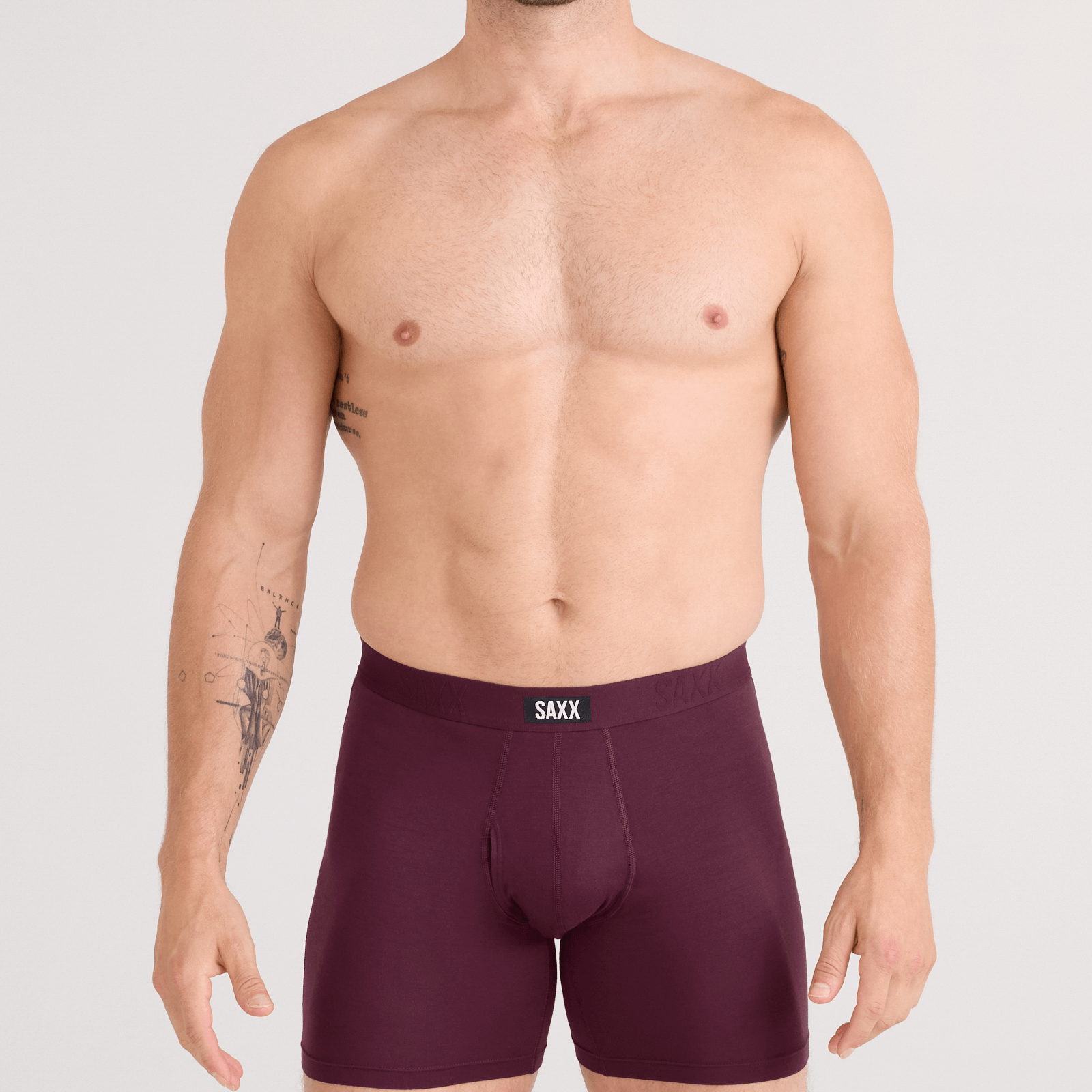 Saxx Vibe Xtra 2-Pack Soft Comfort Boxer Brief 6" – Maroon, Washed Indigo