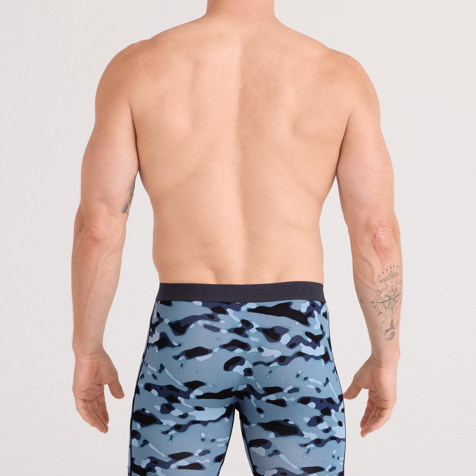 Saxx Underwear Vibe Xtra (2 Pack) Soft Comfort Boxer Brief 6" - Pond Camo / Navy