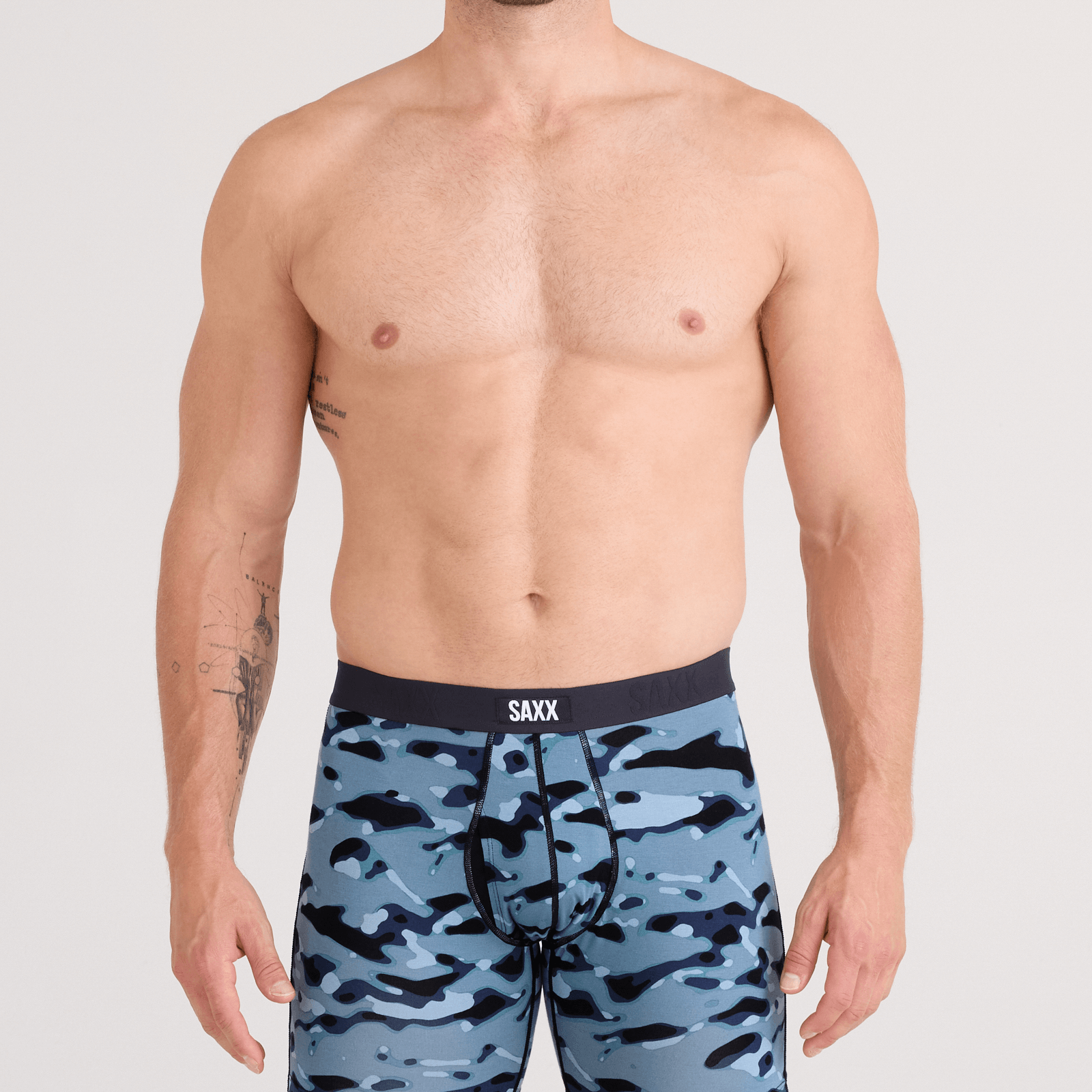 Saxx Underwear Vibe Xtra (2 Pack) Soft Comfort Boxer Brief 6" - Pond Camo / Navy