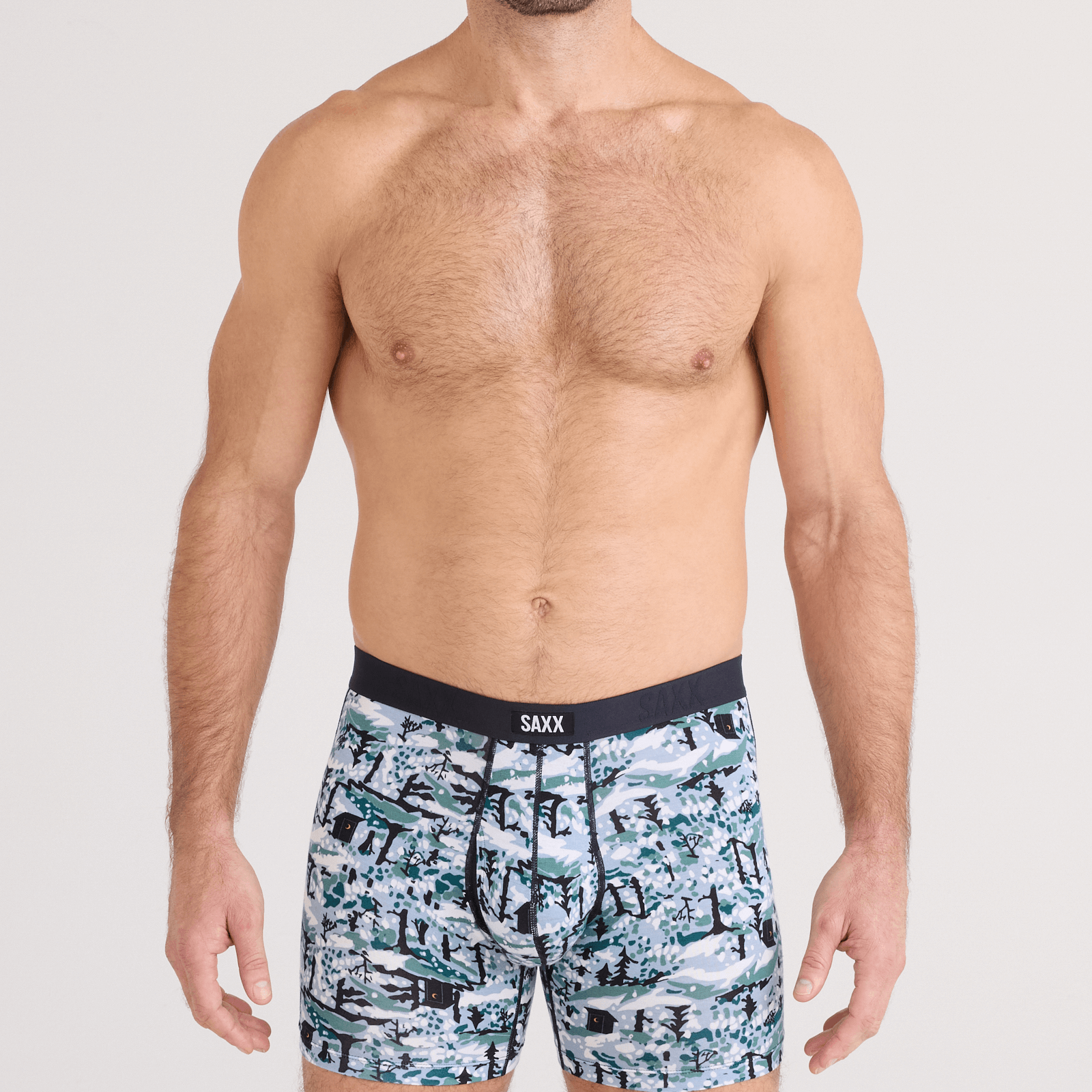Saxx Vibe Xtra 2-Pack Soft Comfort Boxer Brief 6" – Snow Shadow/Black