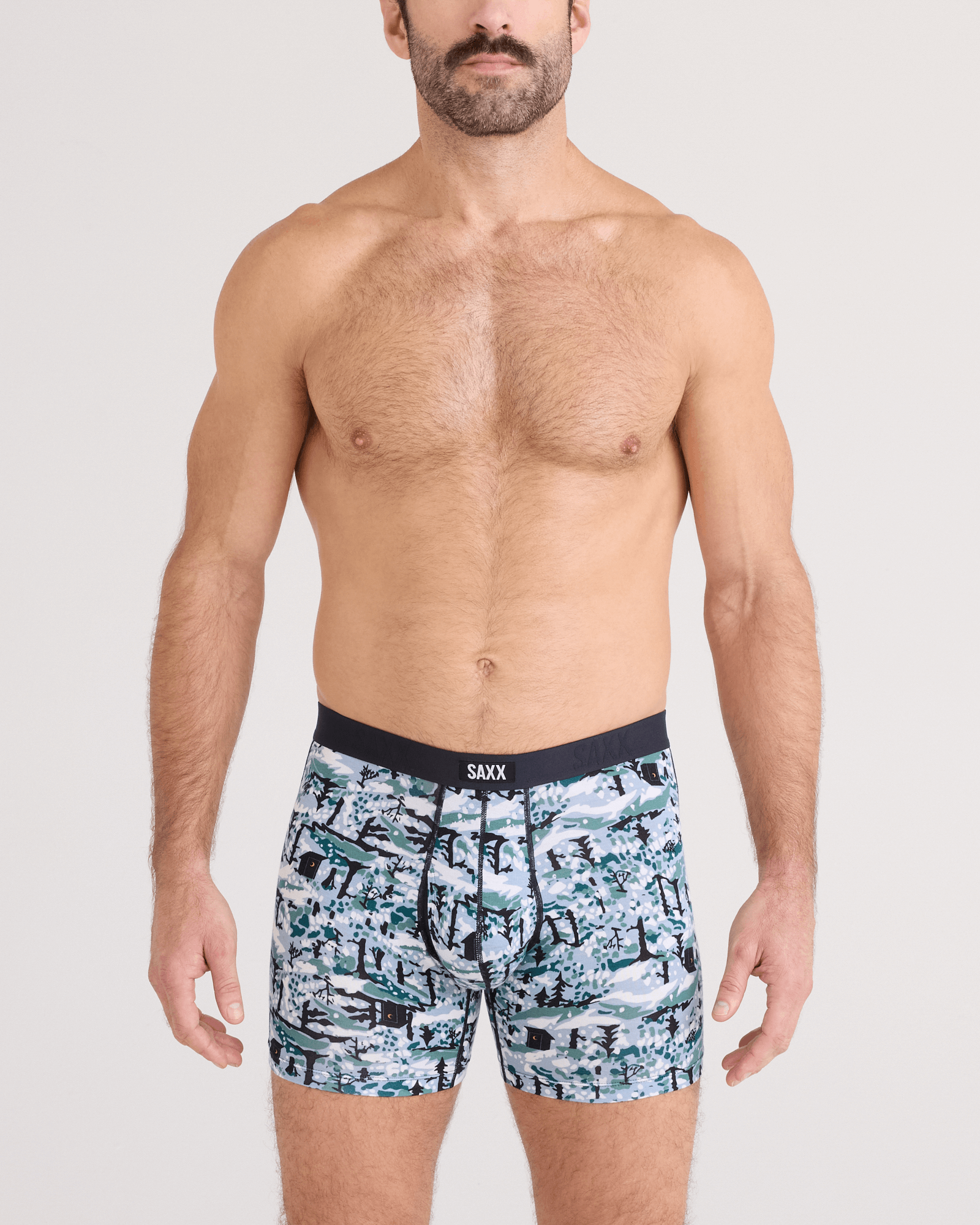 Saxx Vibe Xtra 2-Pack Soft Comfort Boxer Brief 6" – Snow Shadow/Black