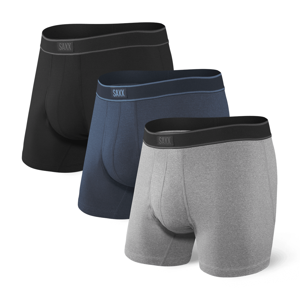 Saxx Underwear Day Tripper 3 Pack Boxer briefs Black/Grey/Navy