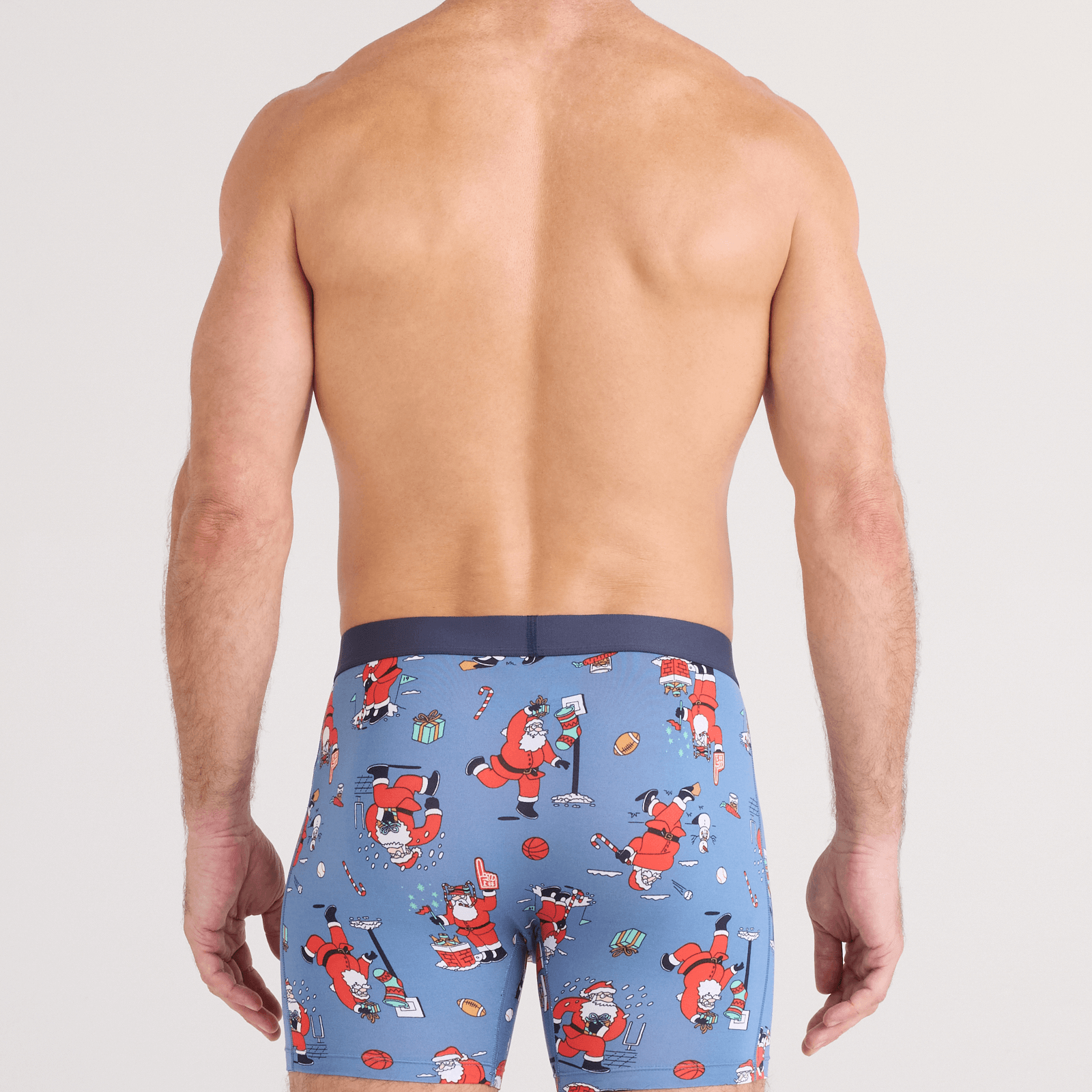 SAXX Daytripper 3 Pack Boxer Briefs – Holiday Edition Santathalon / Stripe / Navy