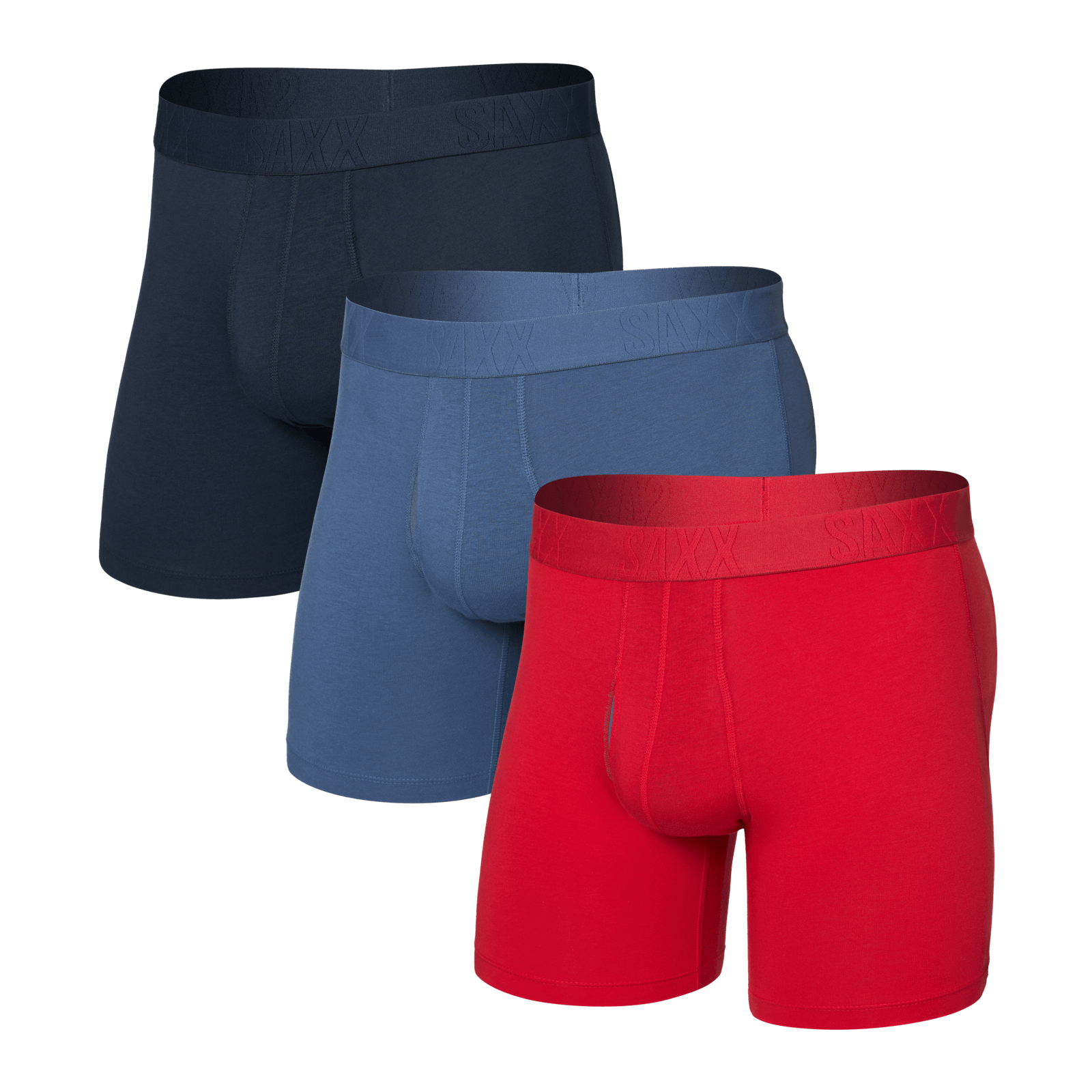 Saxx DropTemp® Cooling Cotton (3-Pack) Boxer Brief 5" - Red / Indigo / Dark Ink