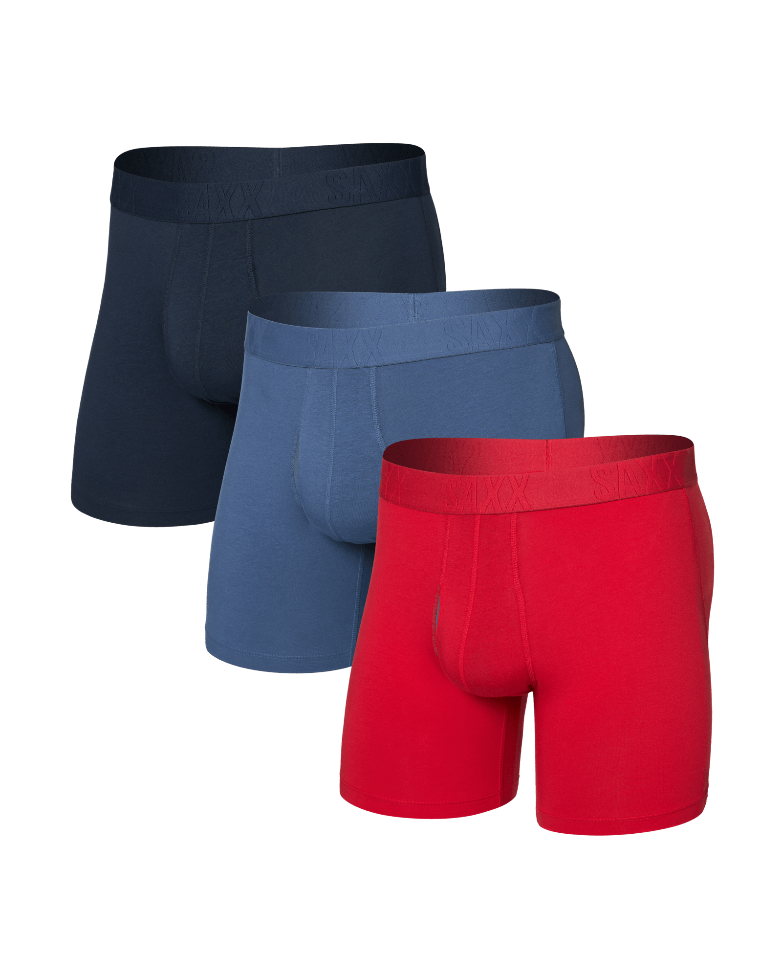 Saxx DropTemp® Cooling Cotton (3-Pack) Boxer Brief 5" - Red / Indigo / Dark Ink